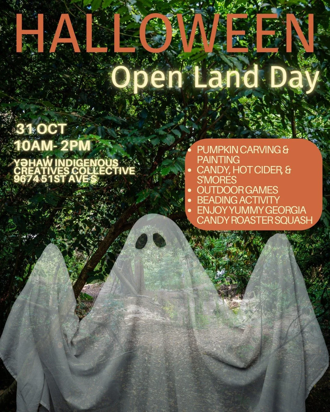 👻Halloween open land day! 

This Friday marks our final open house day of the year, the last opportunity to visit and celebrate with us until the new year!  And this will be a special Halloween edition. 

✨ Here is what&rsquo;s happening:
🎃 Pumpkin