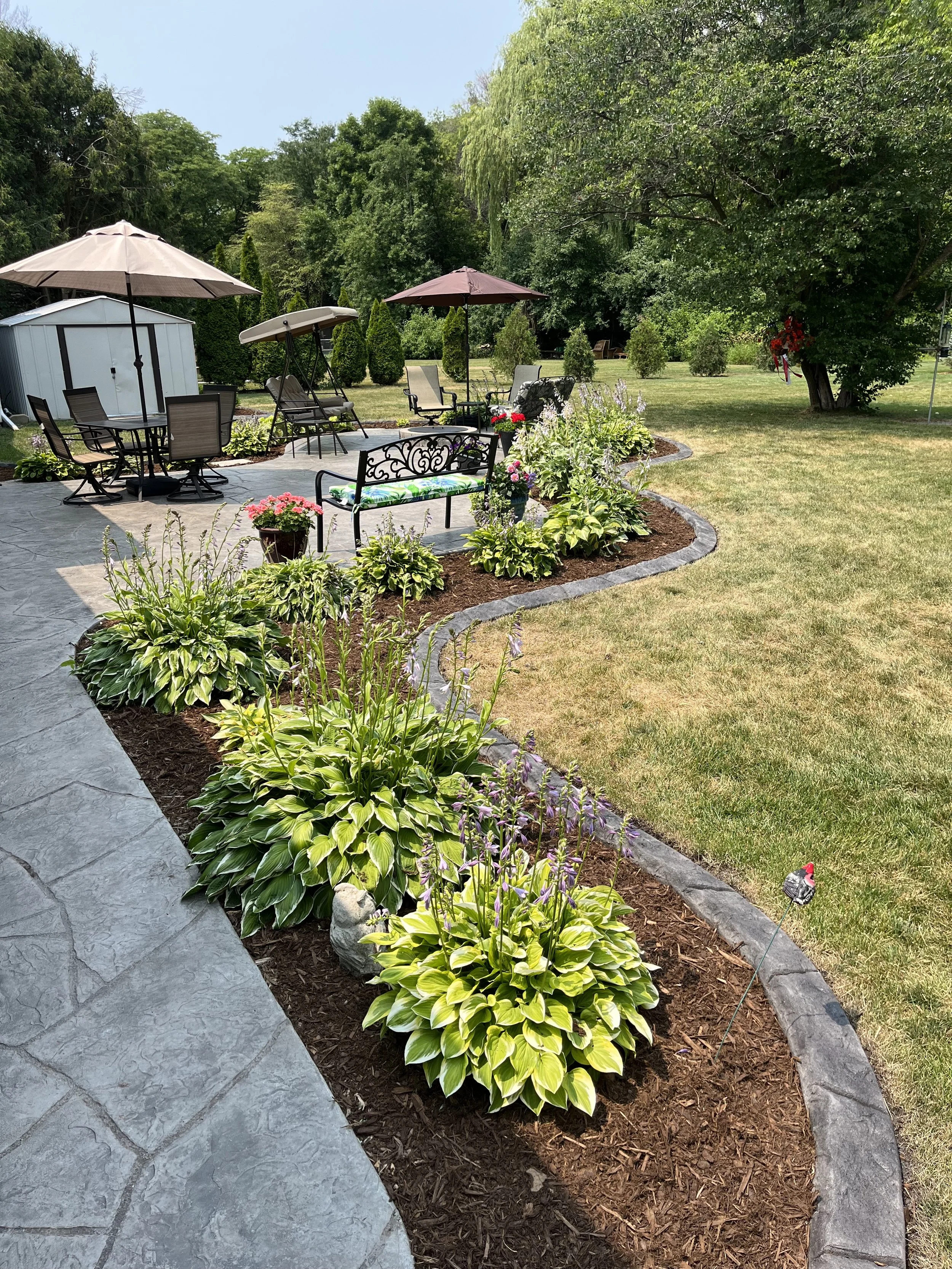 New mulch in planters