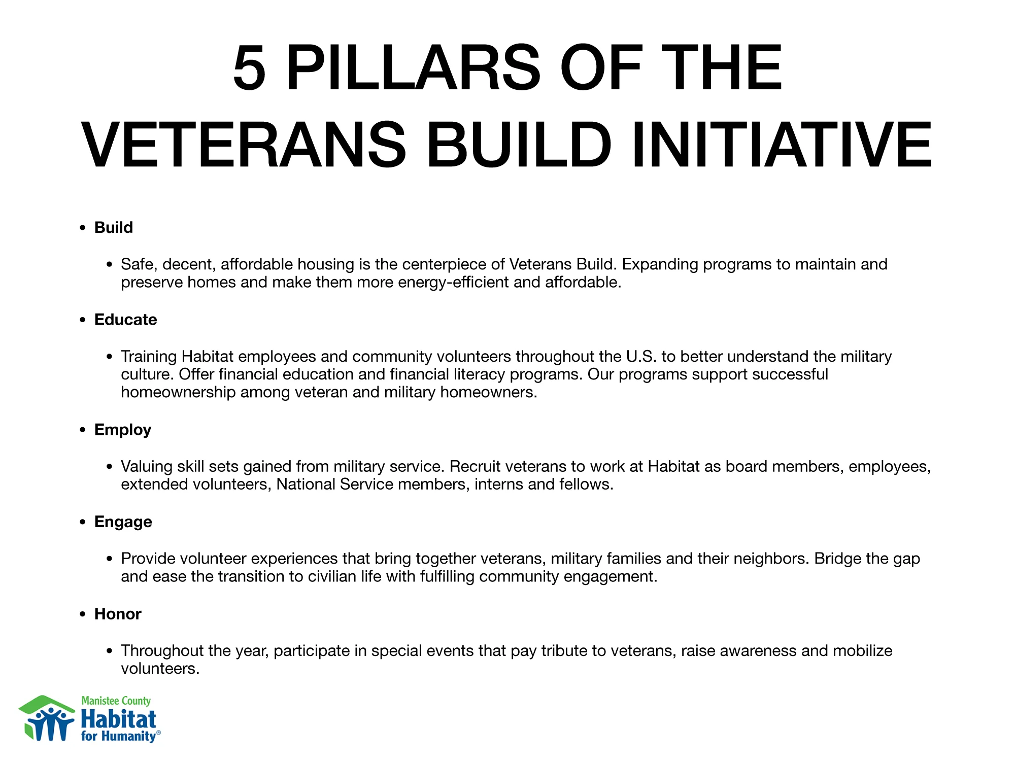 Veterans Resources — Manistee County Habitat for Humanity