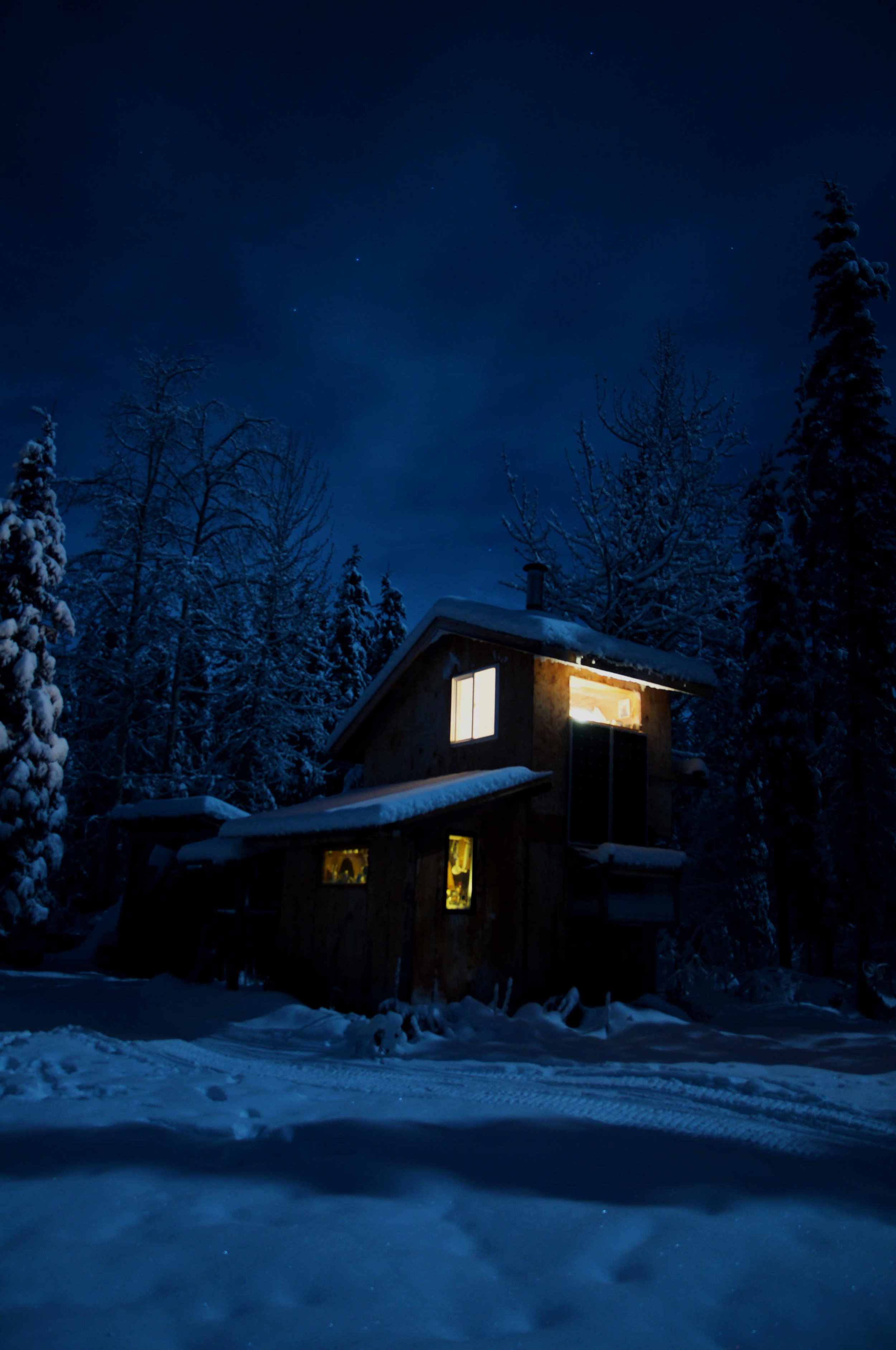 Outside my cabin in January. Photo credit: Ian Gyori