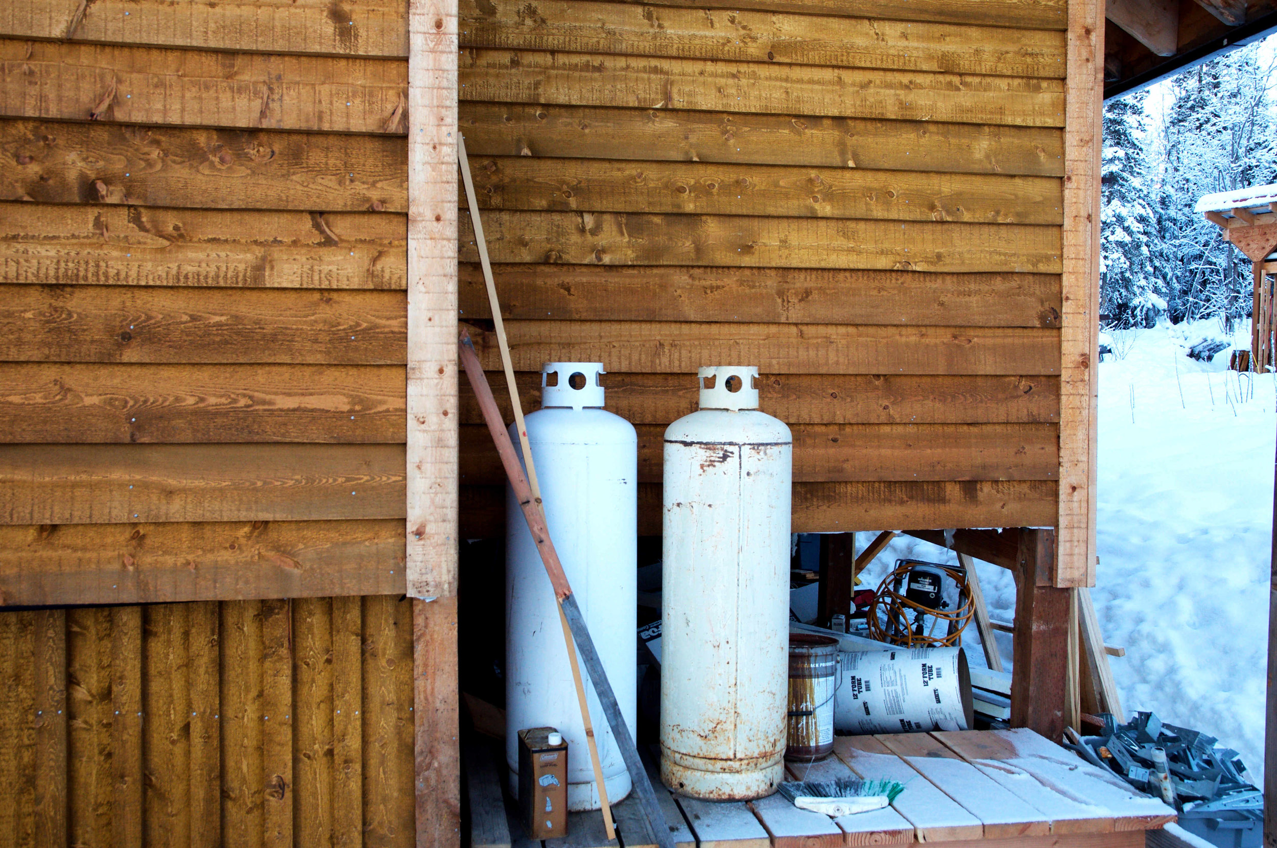 Propane tanks outside Greg Fensterman's house