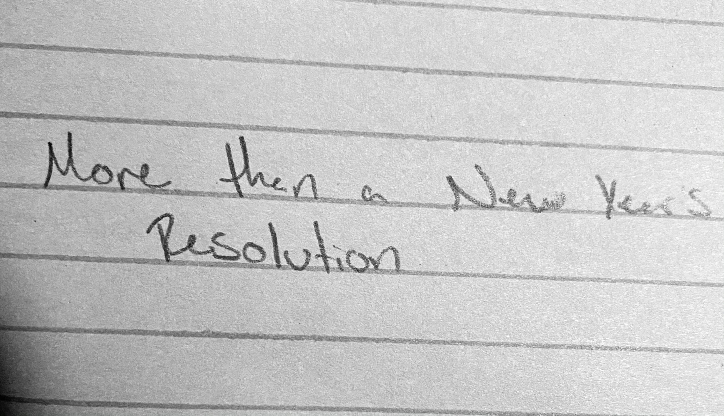 More Than a New Year's Resolution