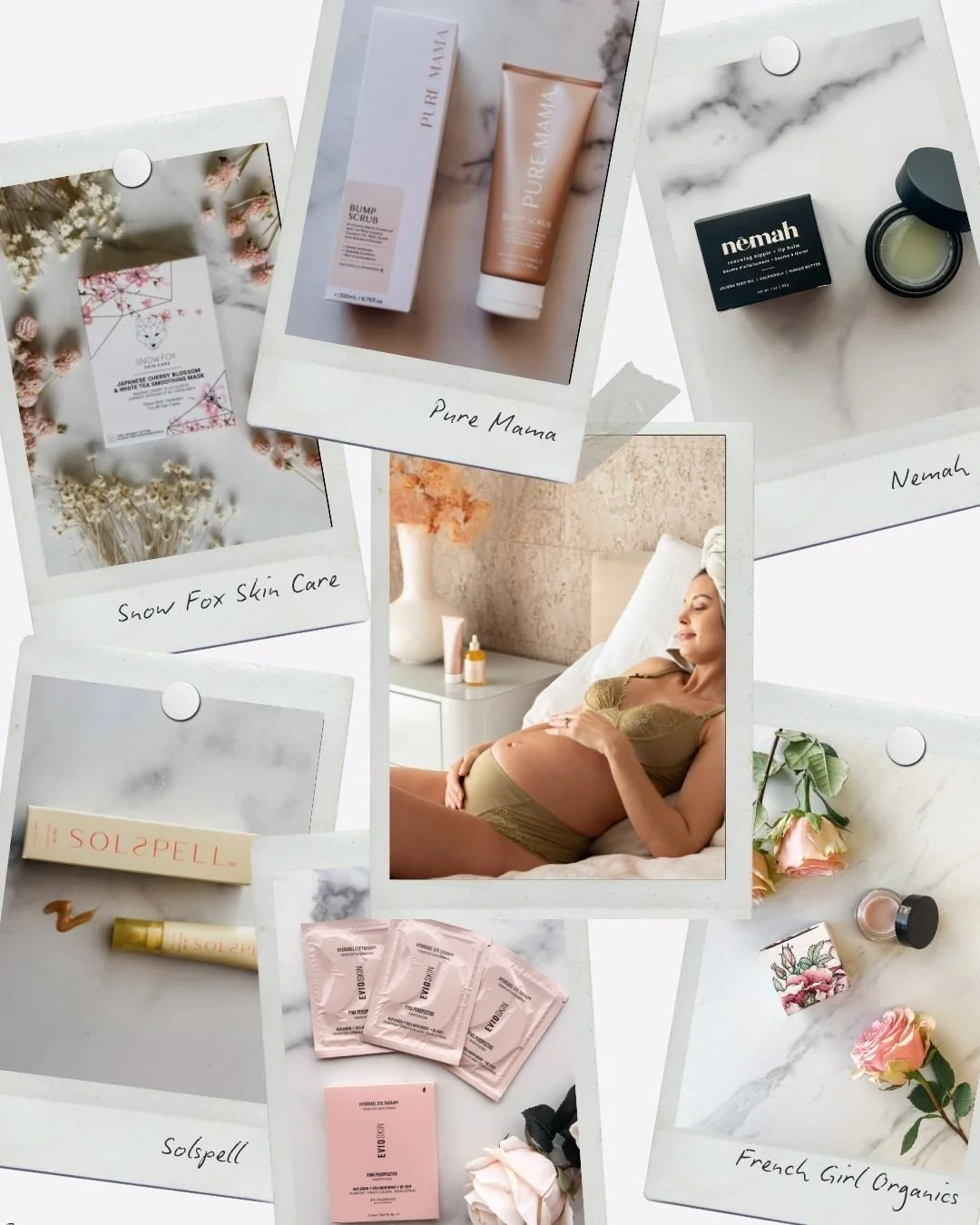 Our favorite clean, pregnancy-and-nursing safe beauty and body must-haves to gift an expectant or new mom friend (or to use ourselves!):

@snowfoxskincare sheet mask
@puremama_skincare bump scrub
@nemah.co renewing nipple + lip balm
@frenchgirlorgani