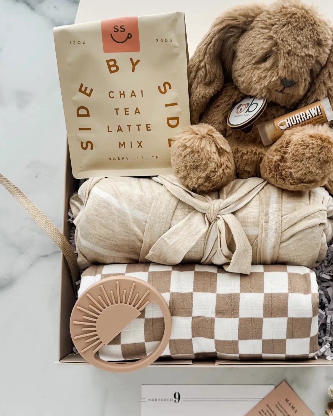 Say hello to the Mom &amp; Baby Timeless Tan Gift Box &mdash; the perfect gender-neutral gift for the glowing mama and her little one. ✨