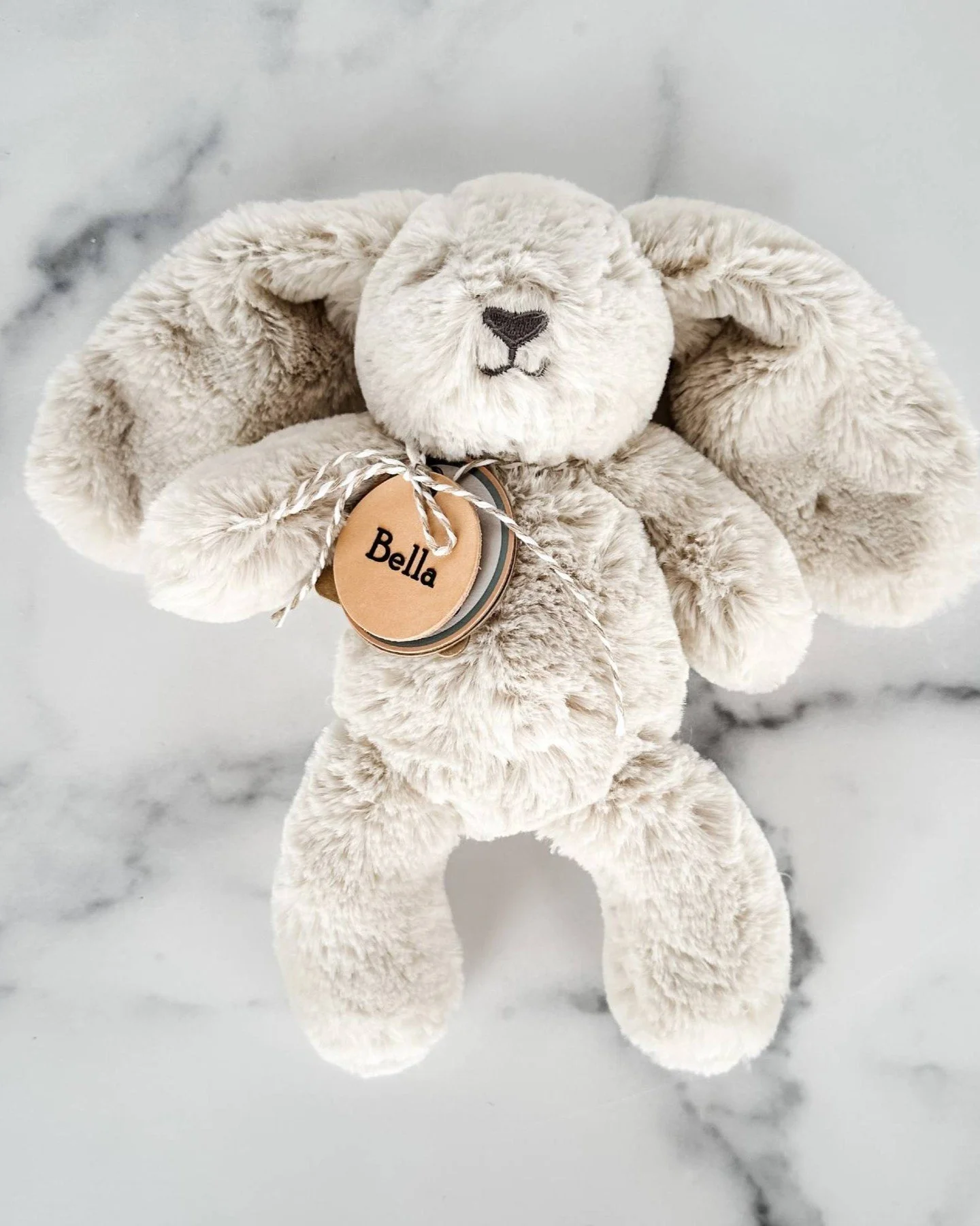 This cute little bunny makes the perfect cuddly addition to your gift box for a new mom. Better yet...add baby's name (or your company's logo) for an extra special personalized touch!