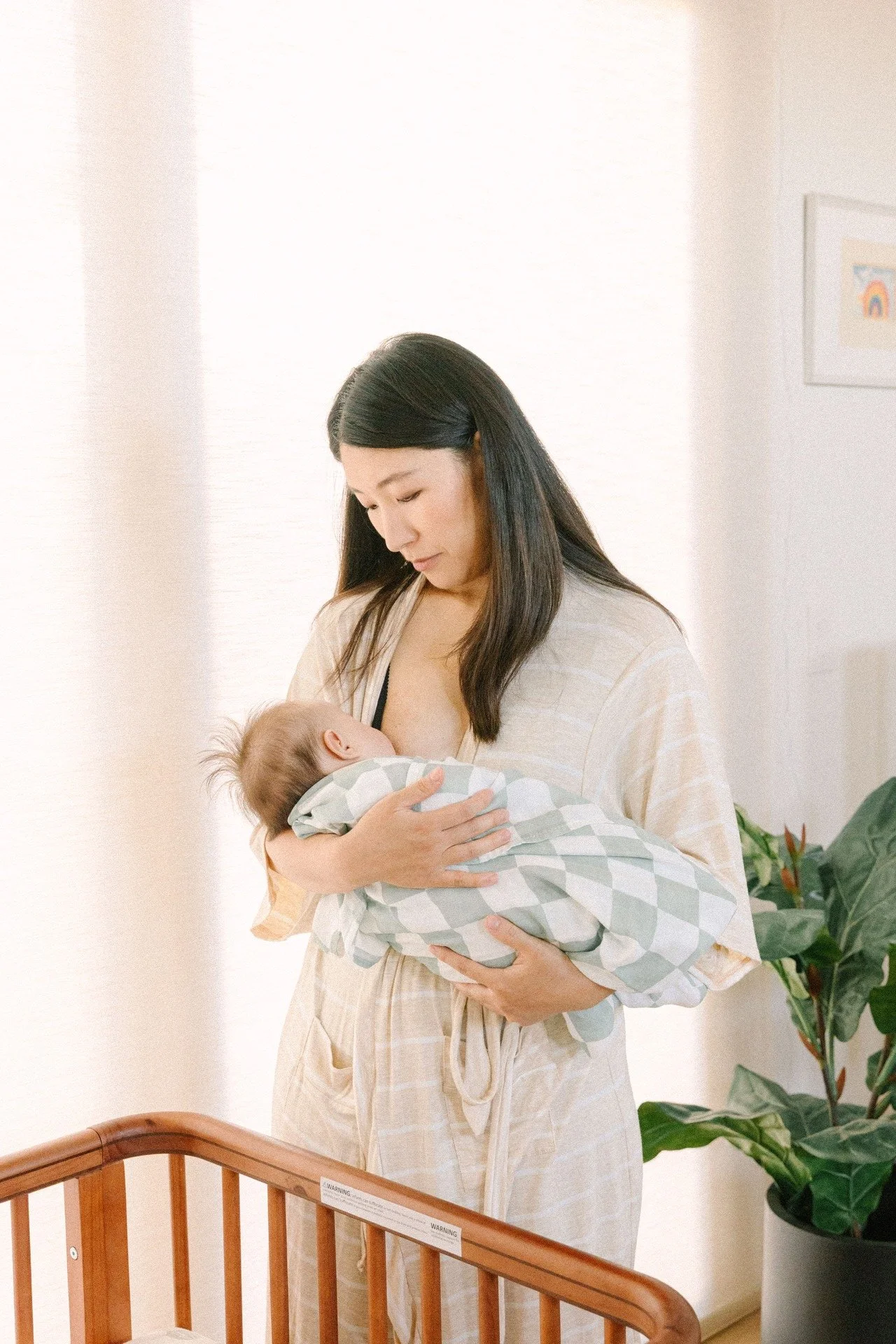 When you're building a gift at Nurtured 9 to welcome a sweet new baby to the world, add in a little something to comfort Mama, too! We always suggest including a flowy maternity/postpartum robe, like this one (it's our Oatmeal &amp; Cream Stripe!), b