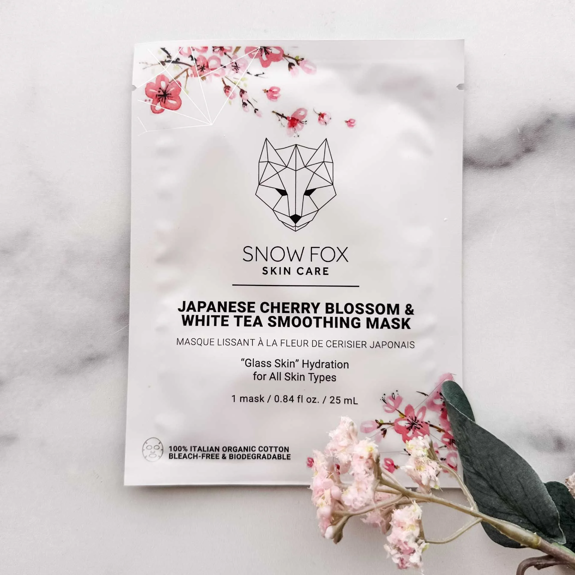 Snow Fox Japanese Cherry Blossom + White Tea Smoothing Sheet Mask