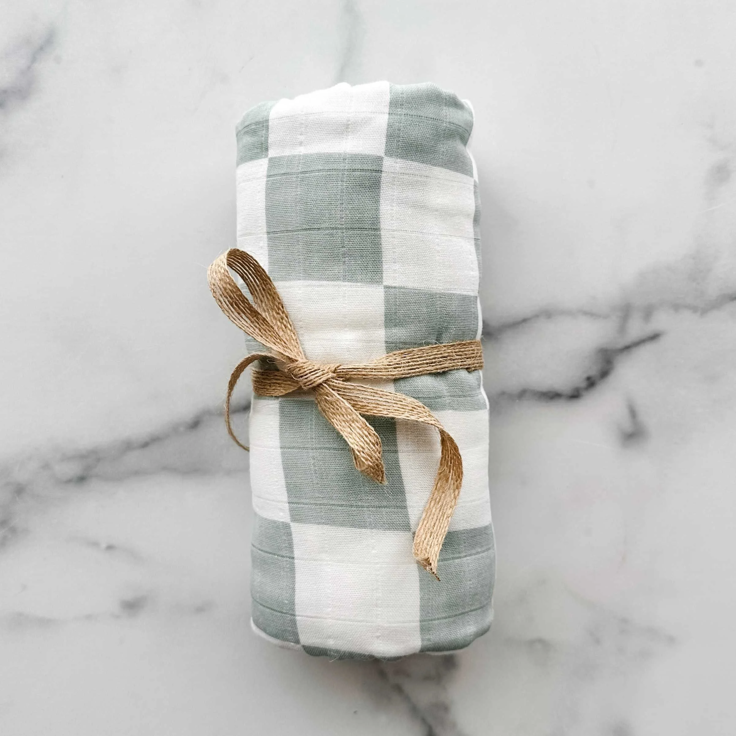 Green Checkered Swaddle Blanket