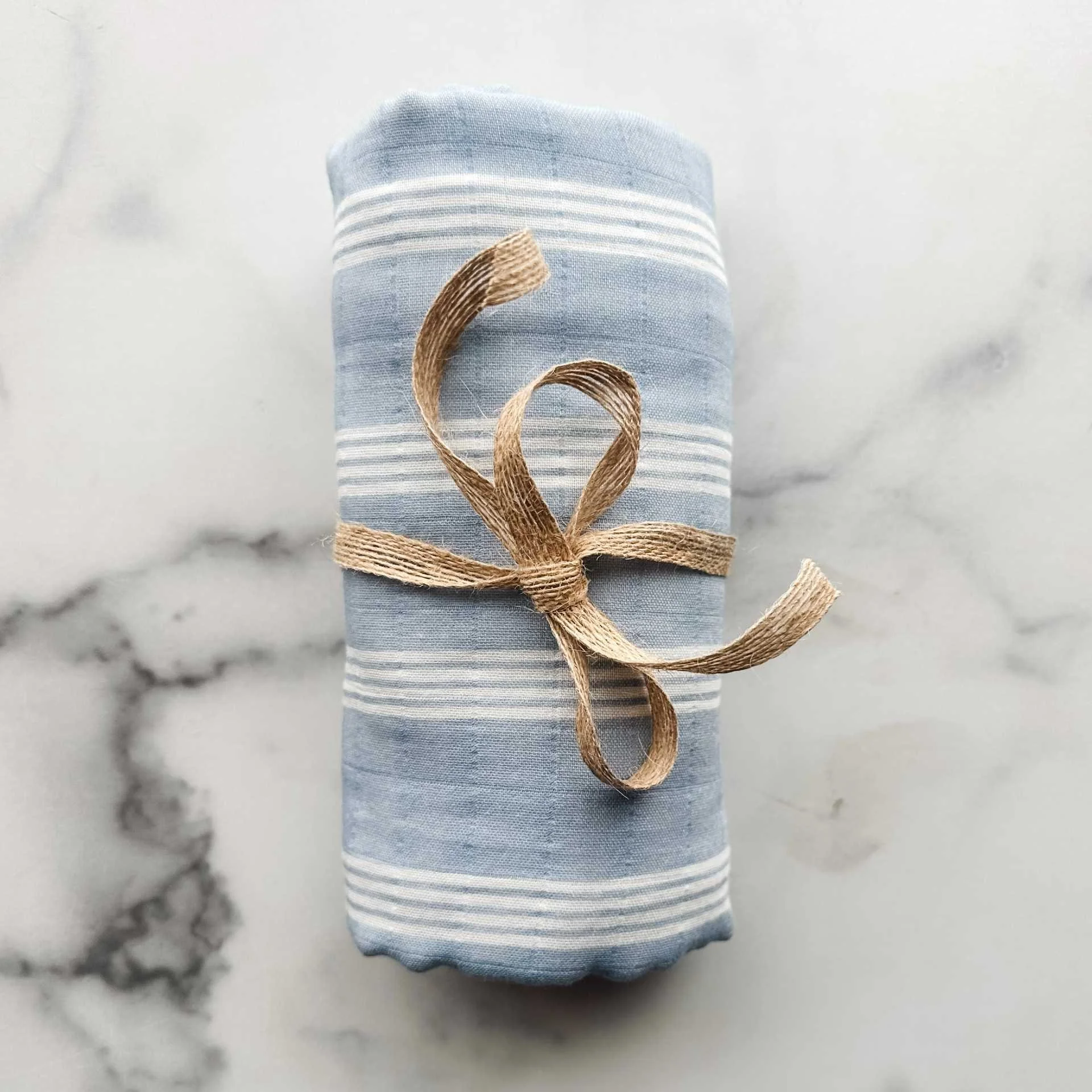 Blue Striped Swaddle Blanket