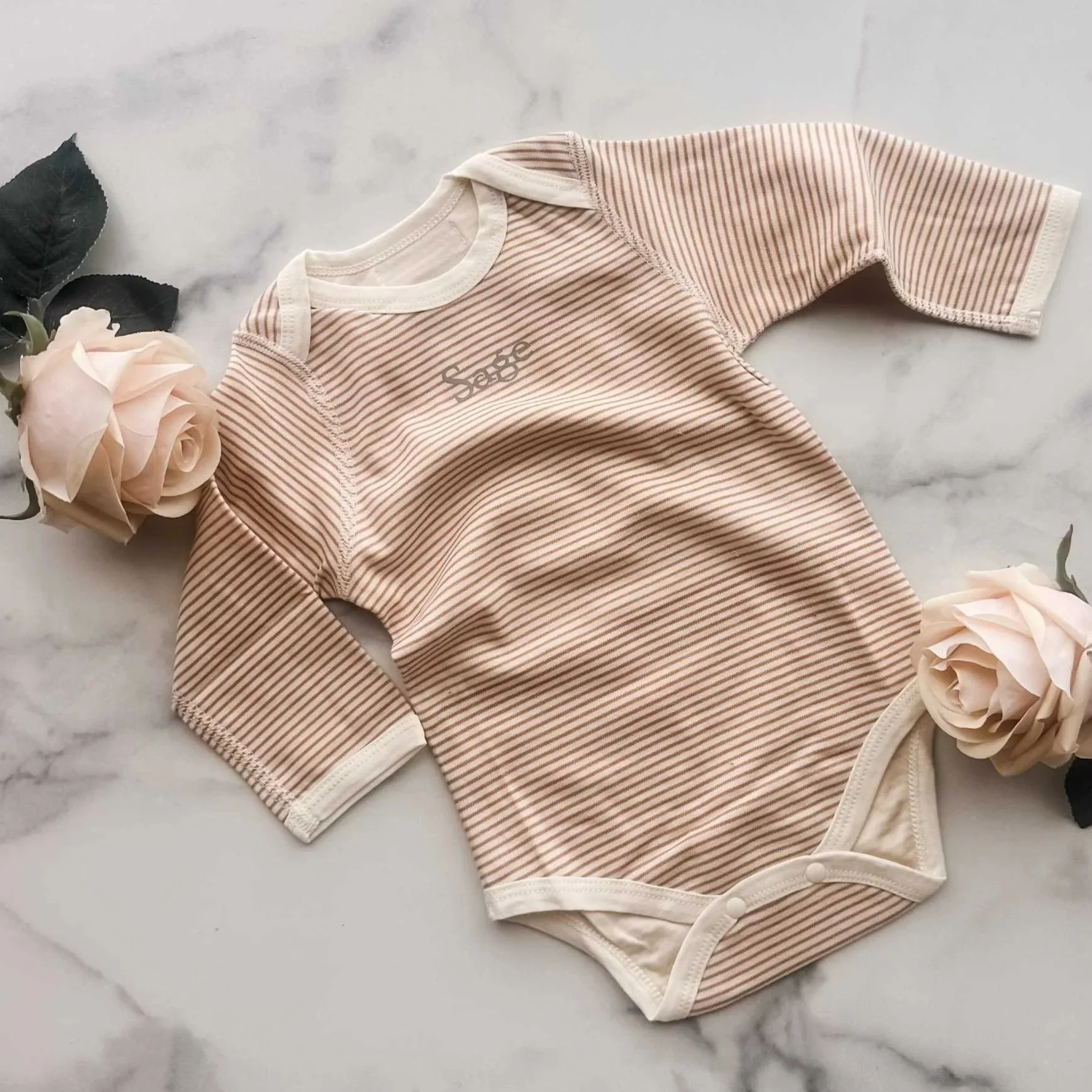 Gender-Neutral Long-Sleeve Bodysuit (Optional: Add Baby's Name)