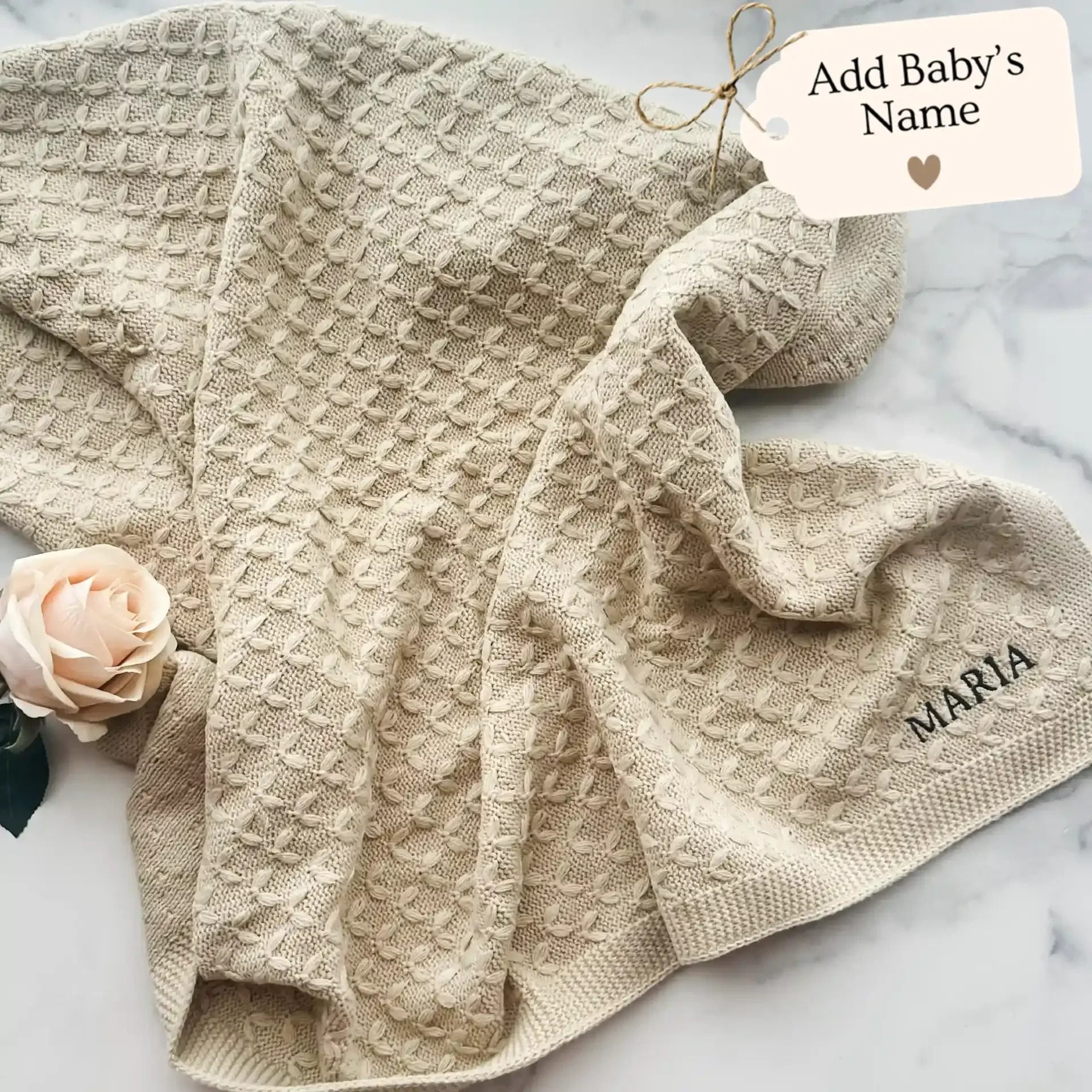 Personalized Knit Baby Blanket