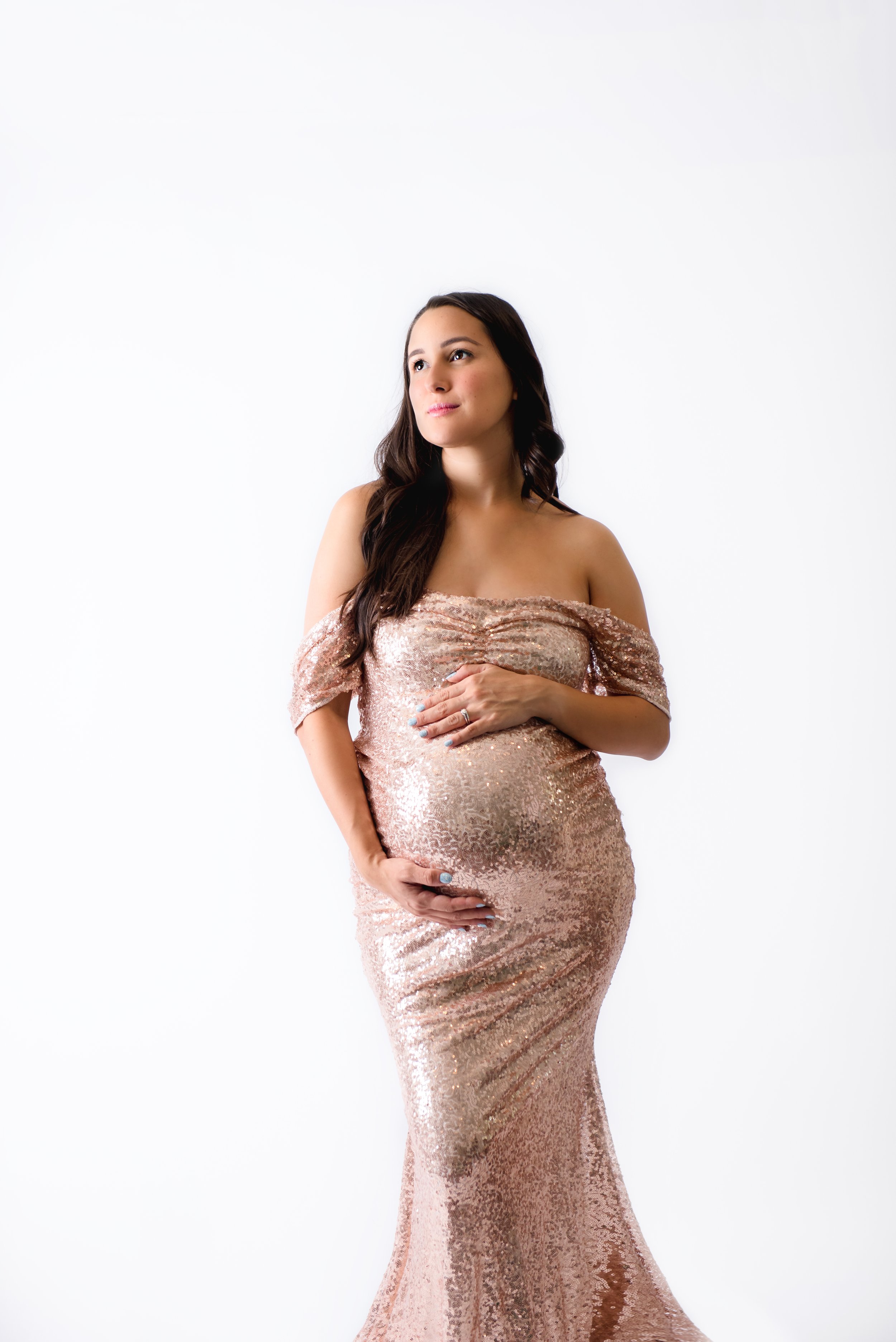 studio gown maternity photography in san antonio