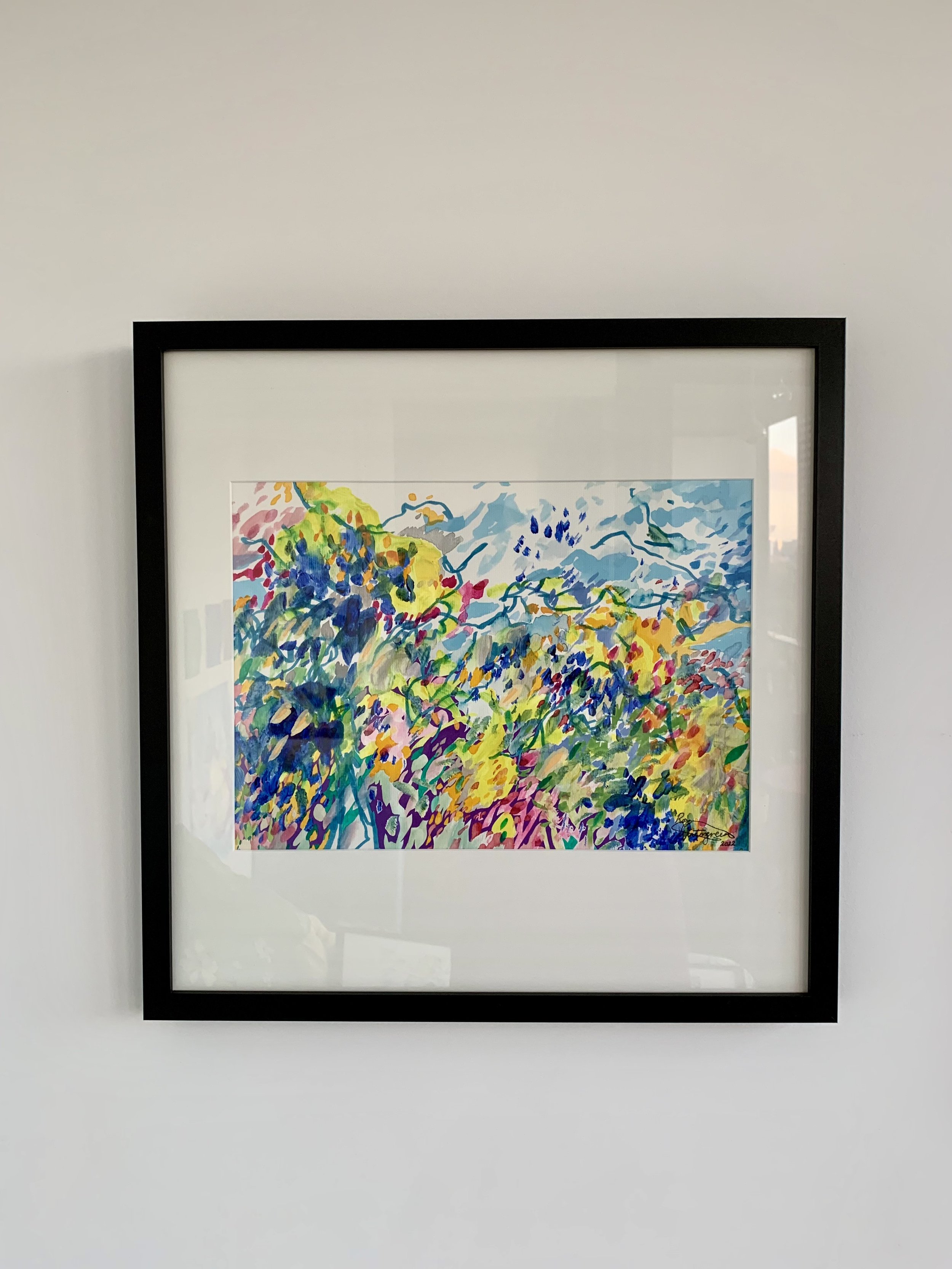 I will shimmer like summer breeze (framed)_vibrant happy abstract art_by Australian artist Rose Wintergreen 2022.JPG