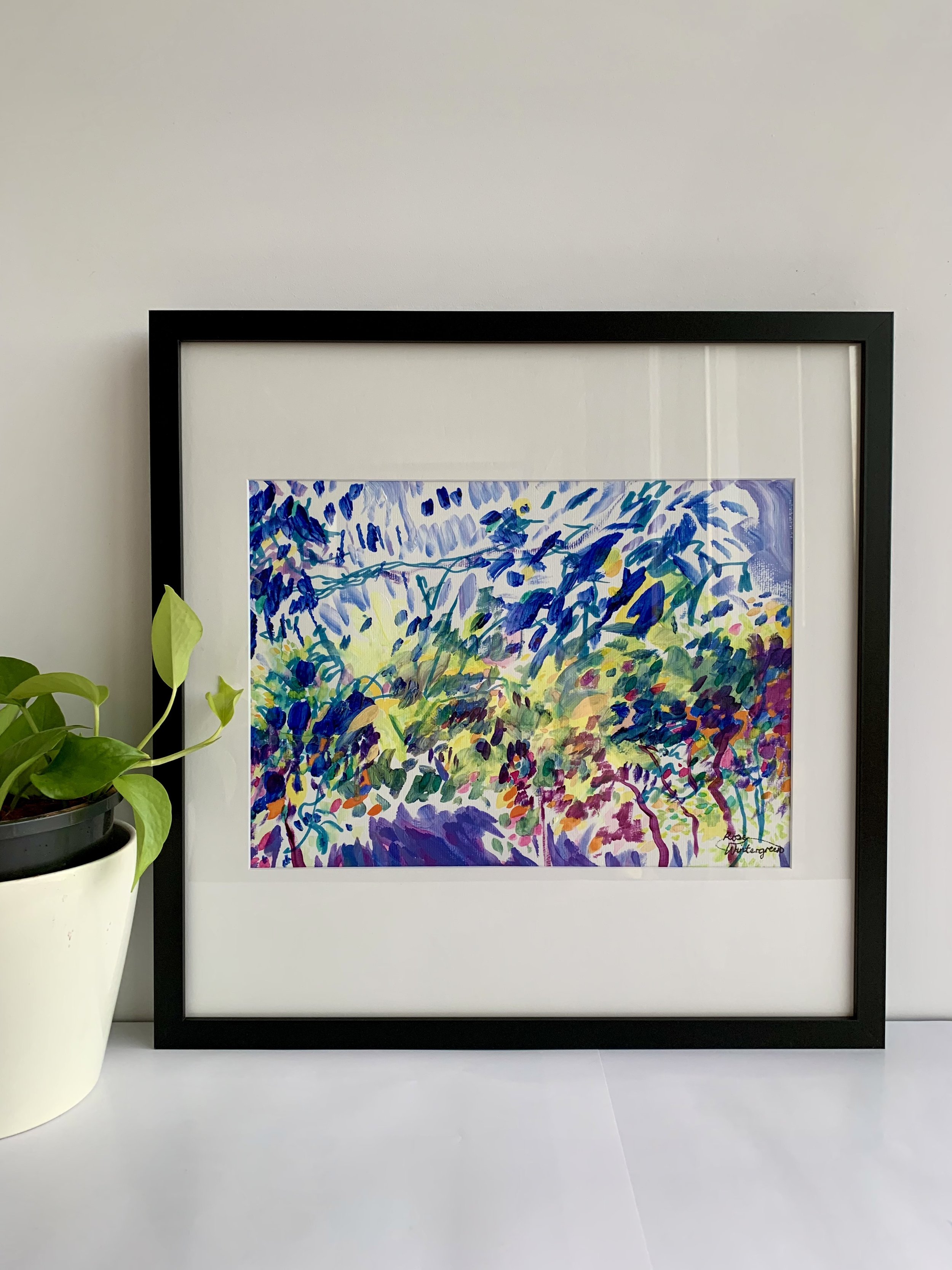 I am free (framed)_vibrant happy abstract art_by Australian artist Rose Wintergreen 2022.JPG