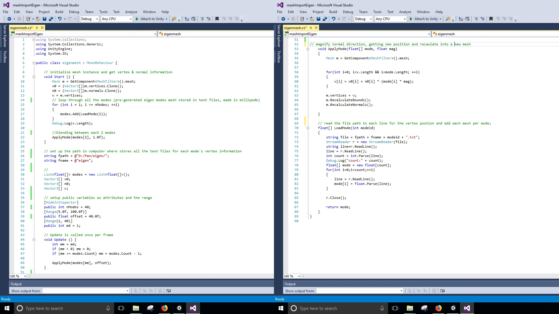 eigen mode blending|transformation