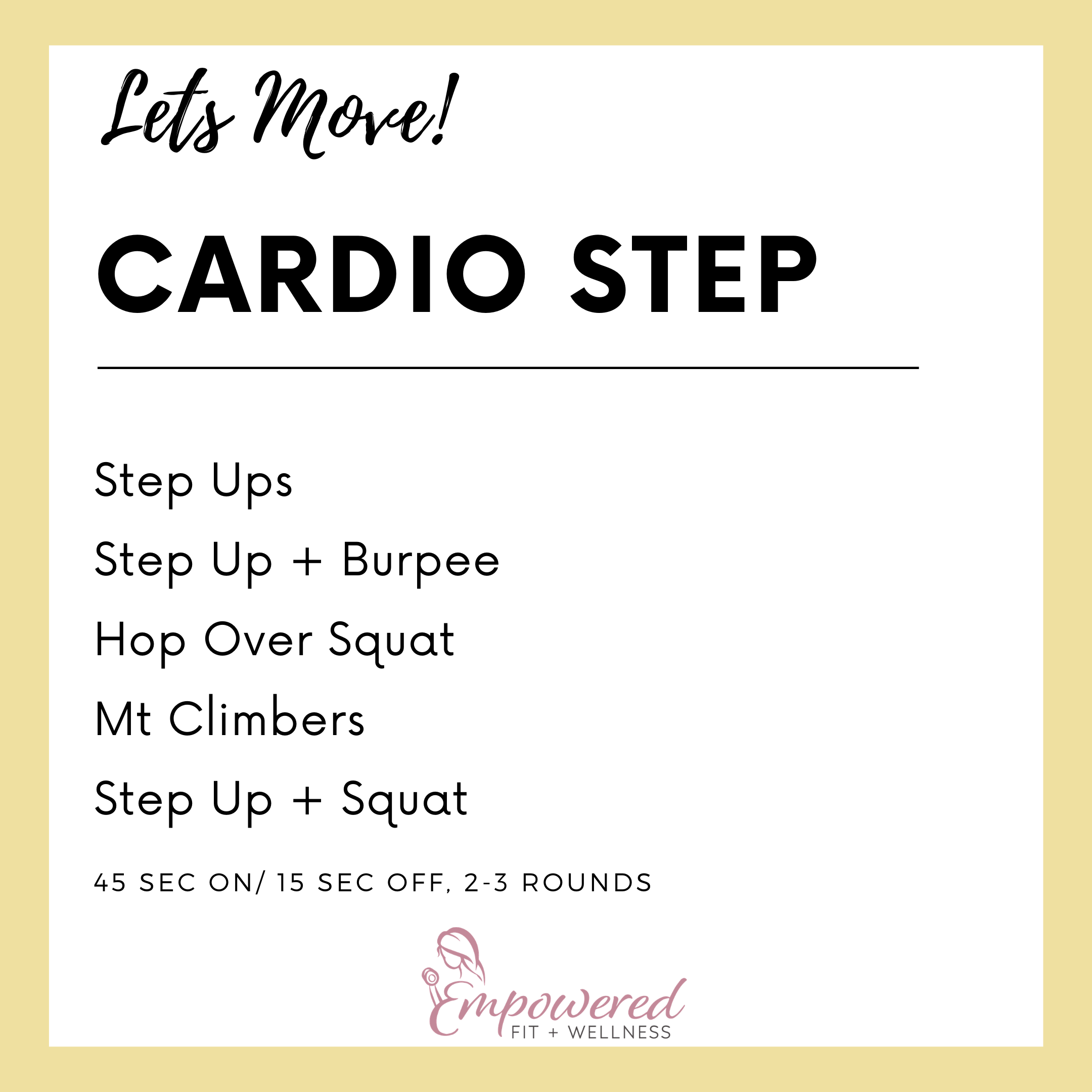Cardio Step Workout- At Home! 