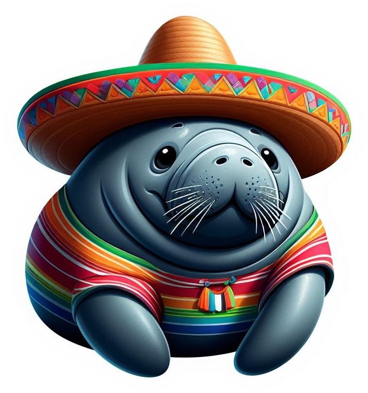 🎉 Happy Cinco de Mayo! 🎉

Today, even our gentle underwater friends are joining in on the fiesta! 🌊🎉 Just spotted a group of manatees enjoying some seaweed tacos and dancing to salsa music. Who knew these sea giants had such moves? Let's raise a 