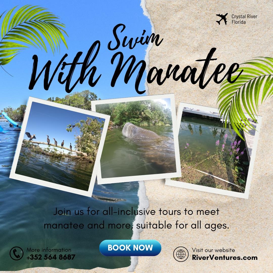 Experience Spring!

Immerse yourself in an unforgettable springtime experience with our Manatee Eco Adventure Tour!  Dive into the beauty of nature as you swim with manatees, spot birds, and admire blooming flowers. Don't miss out on this chance to c