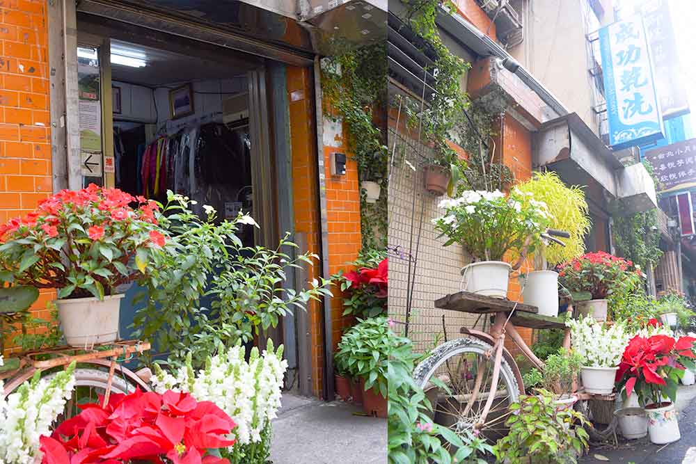 店門種滿花草迎接每位來的客人