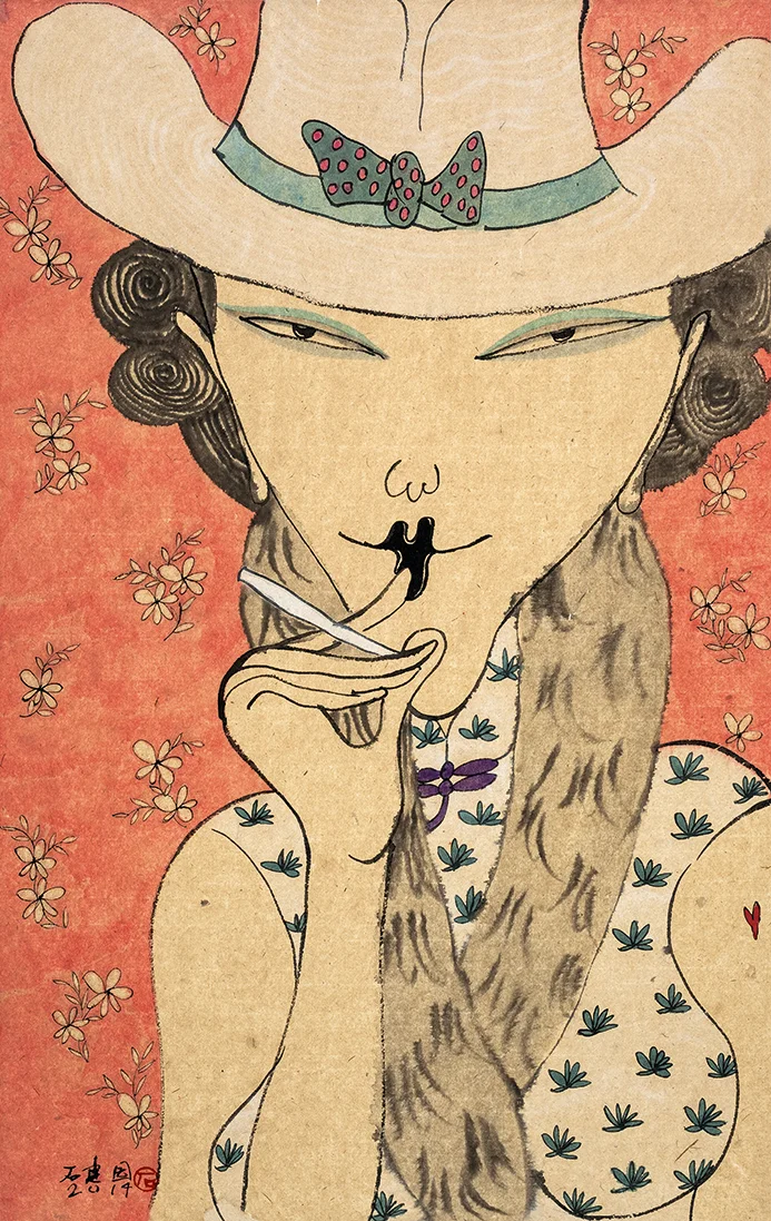 紅唇 (一) 水墨設色紙本 76 × 48 cm 2014