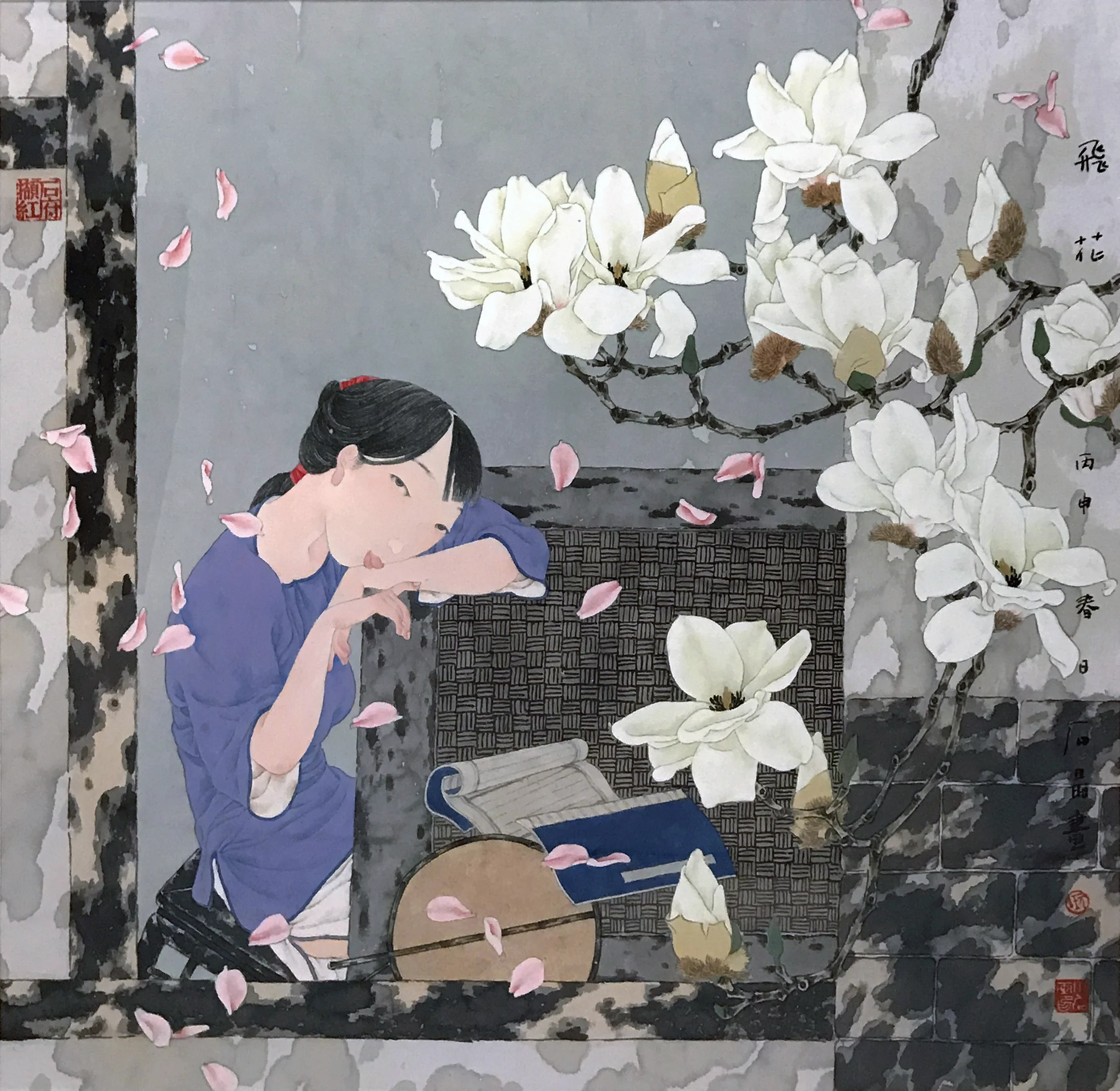 飛花(一) 水墨設色紙本 68 x 68 cm 2016