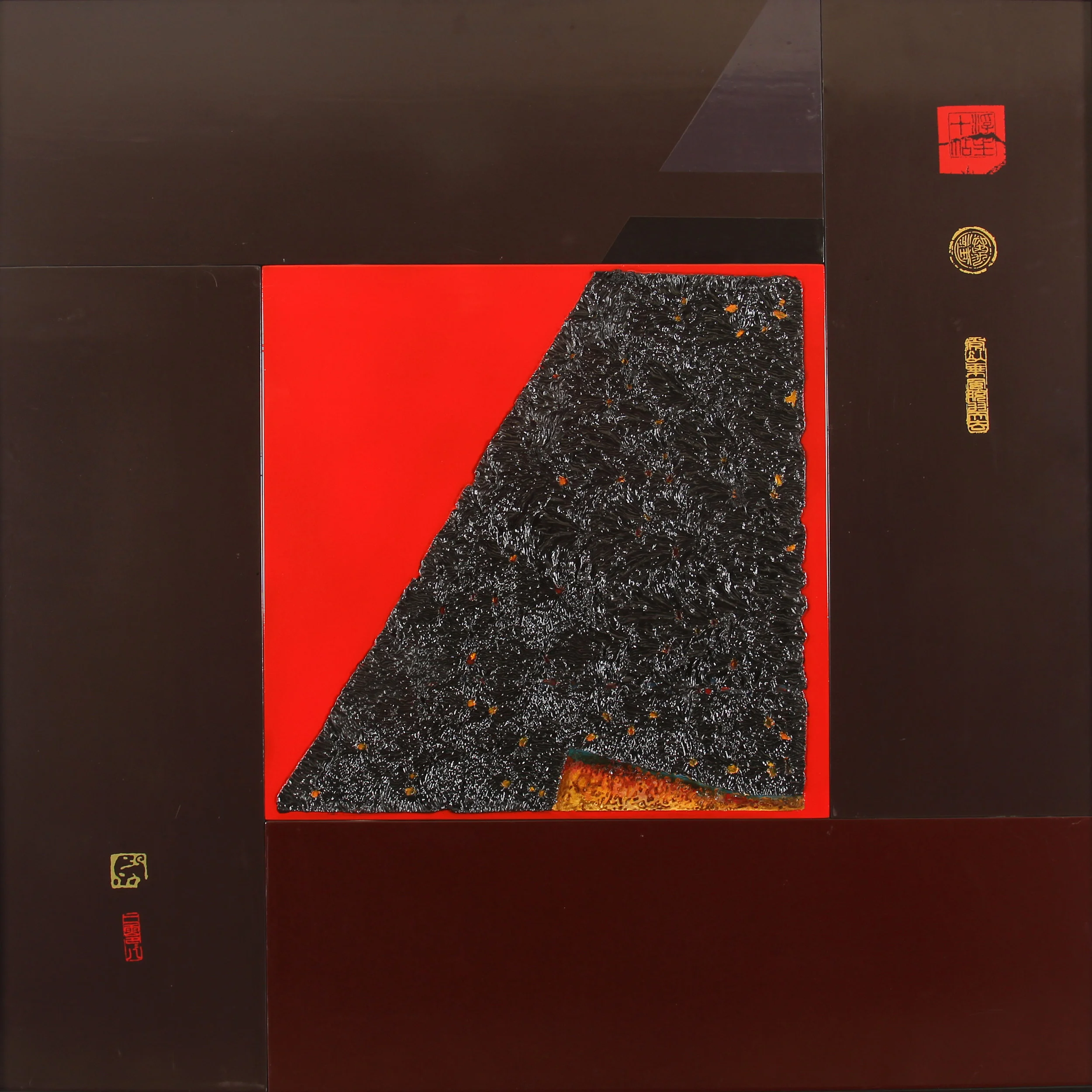 風起‧水湧 0861   複合媒材   120cm(H) x 120cm(W)   2008