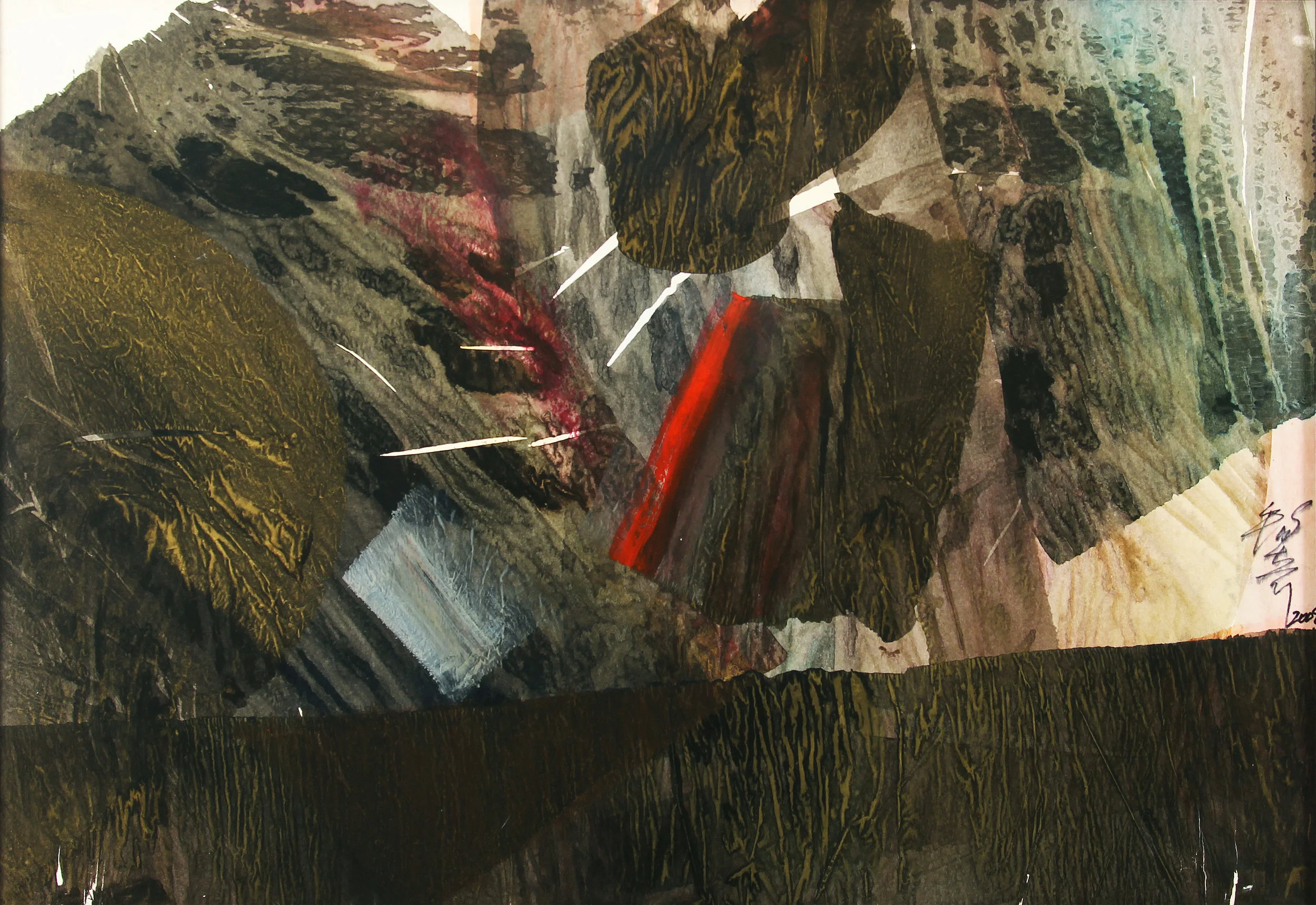 墨語 2008-15 水墨設色紙本 77cm(H) x 107.5cm(W) 2008