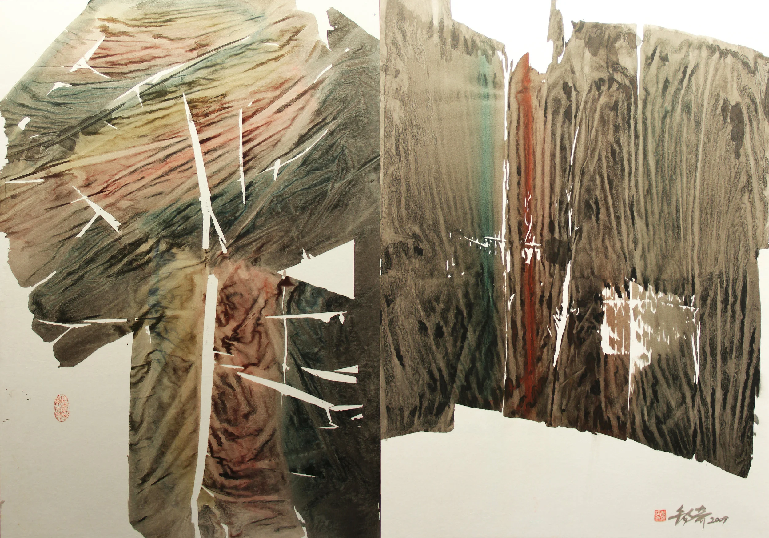 墨語 2009-18 水墨設色紙本 80cm(H) x 110cm(W) 2009