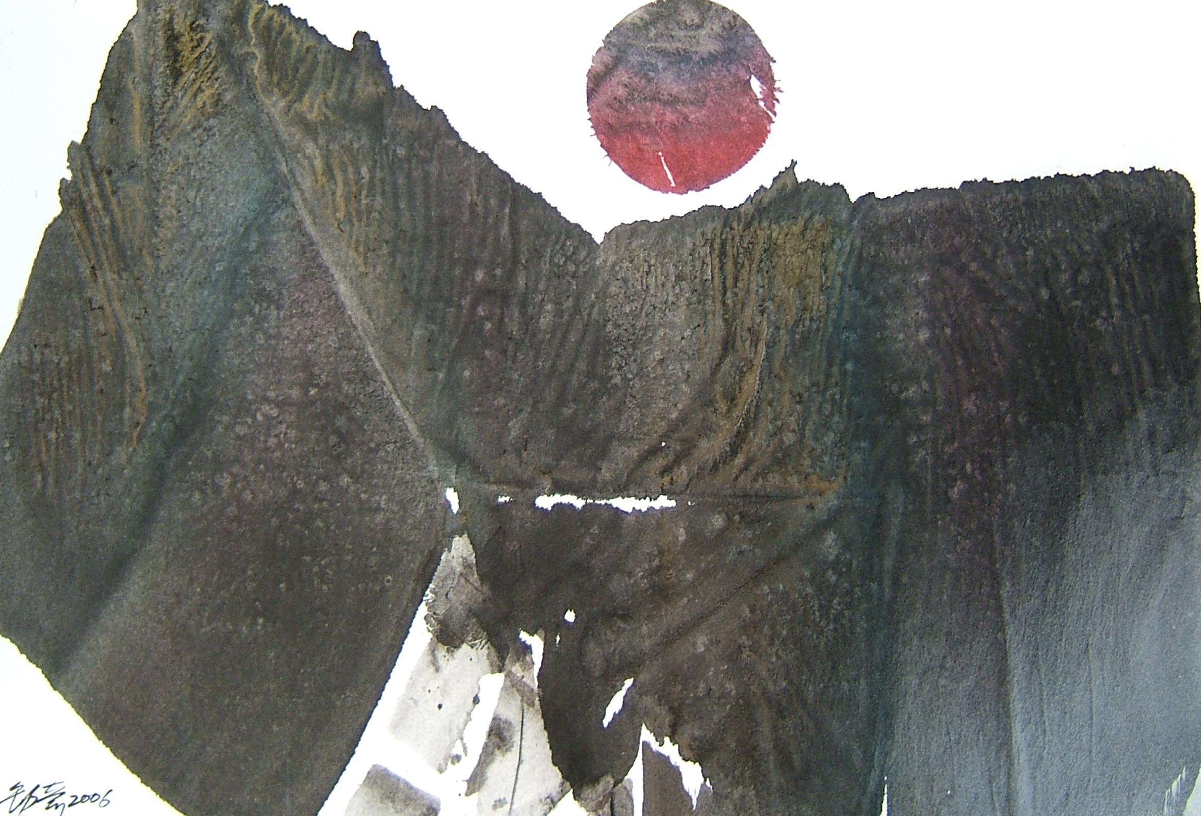 墨語 2006-14 水墨設色紙本 58cm(H) x 89cm(W) 2006