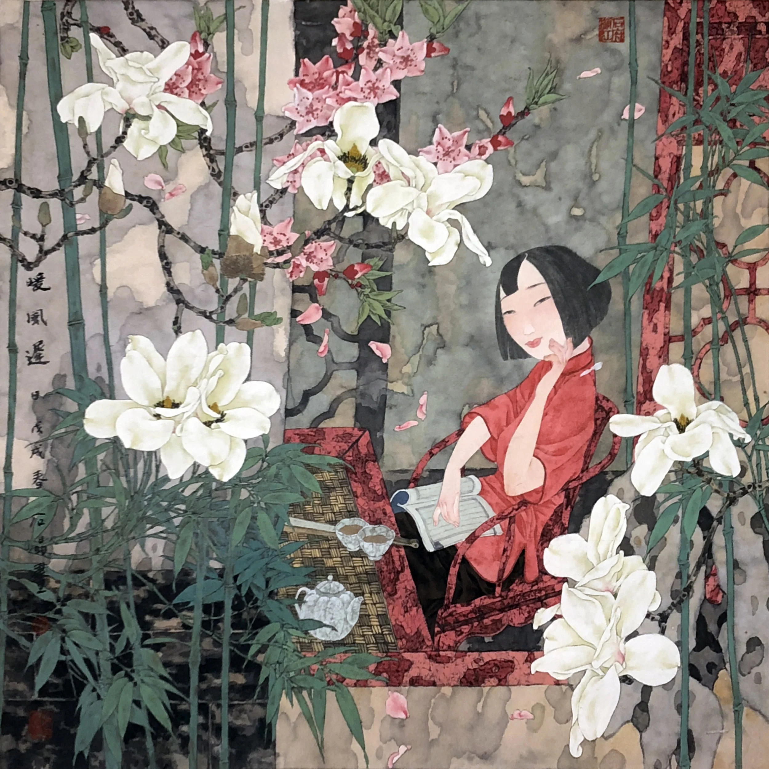 暖風遲日 水墨設色紙本 68 x 68 cm 2018