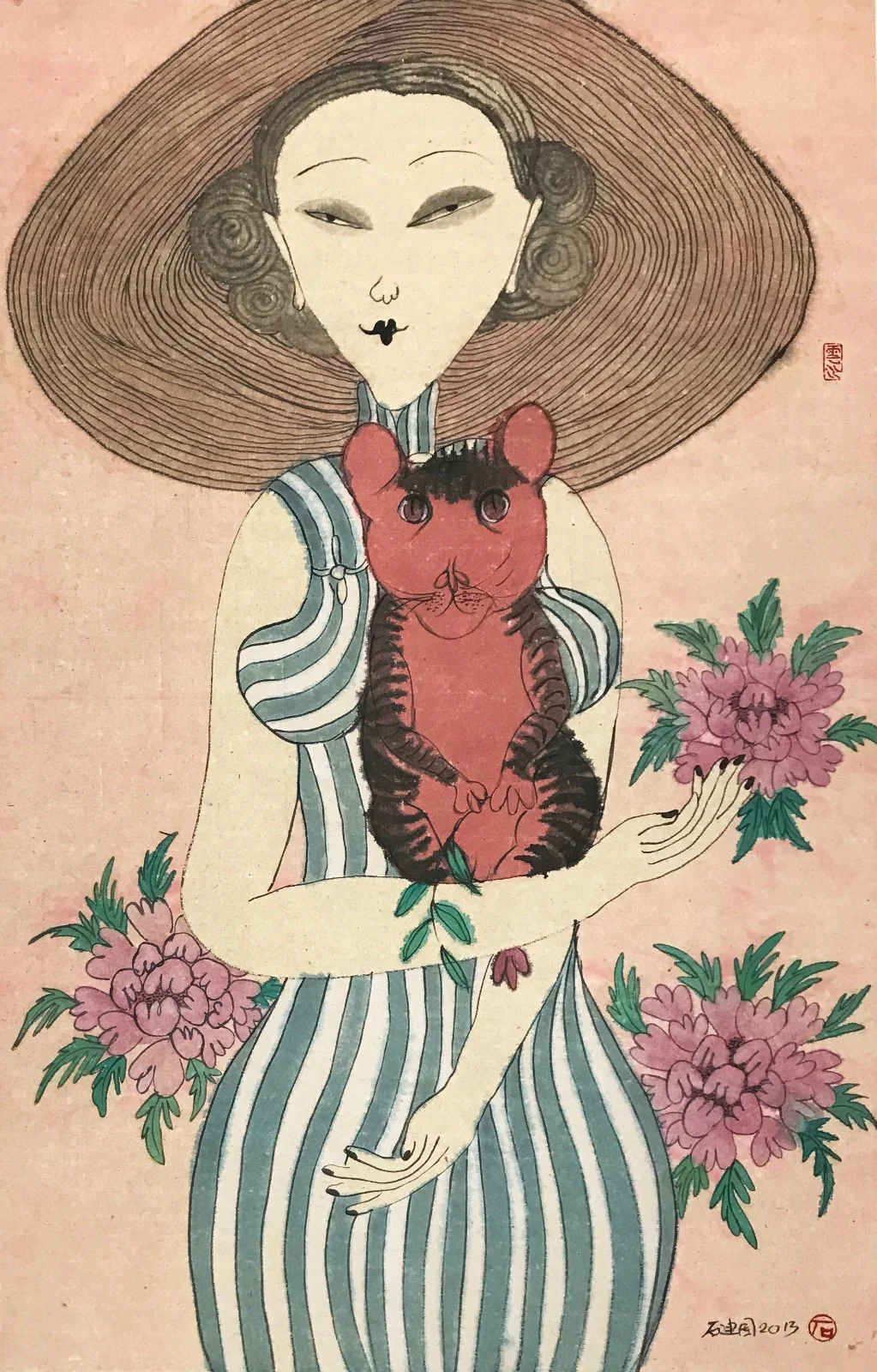 斜陽 水墨設色紙本 77 × 48 cm 2013
