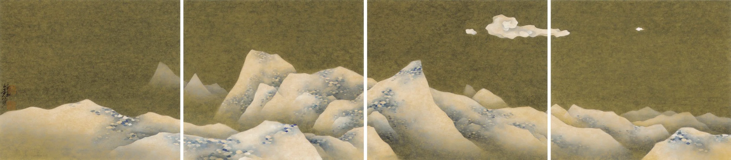 岷峨雪浪 水墨設色金箋 24 x 27 cm x 4 2018