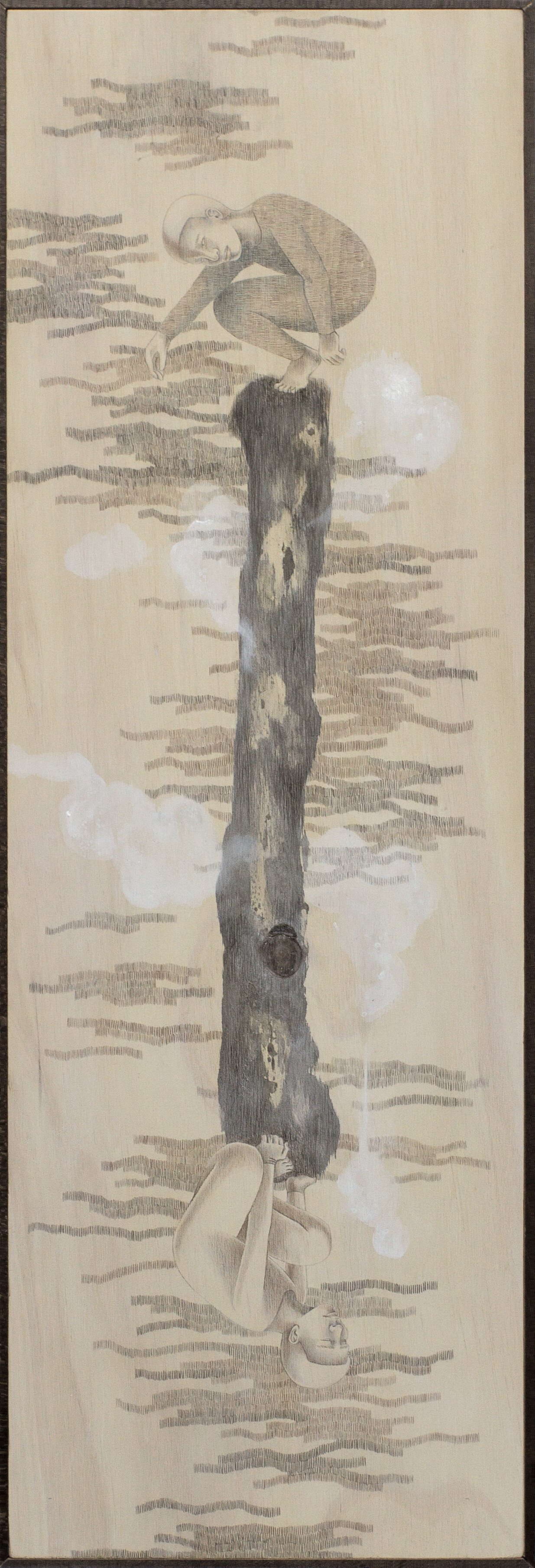 你在哪裏 水墨、丙烯及彩色鉛筆木板 90 x 30 cm 2015