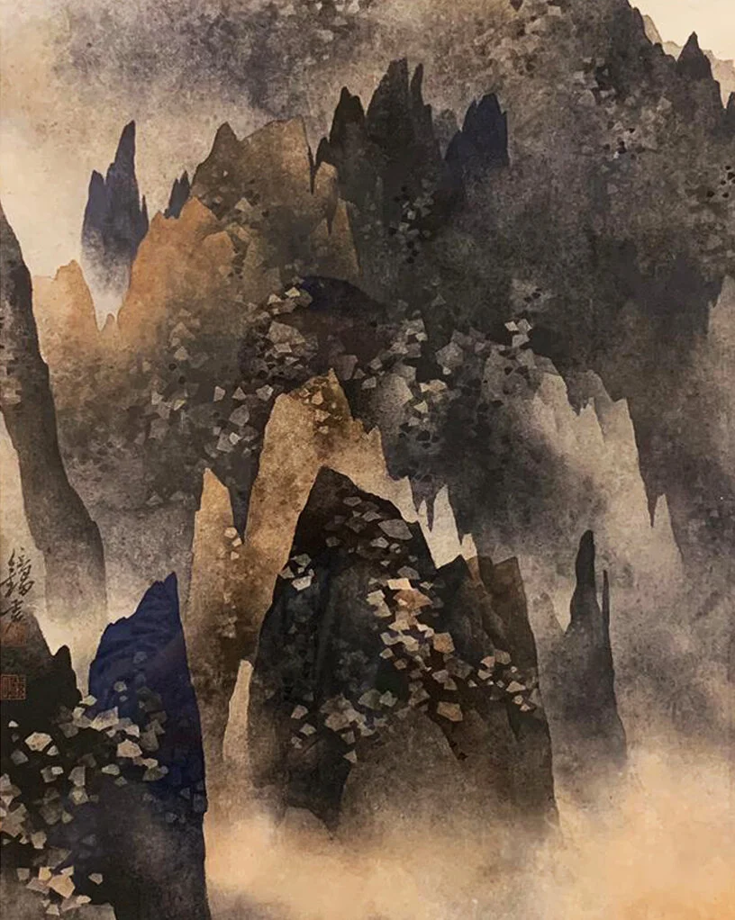  剩雨蓬萊  水墨設色紙本  47 x 37 cm   2015   作品查詢  