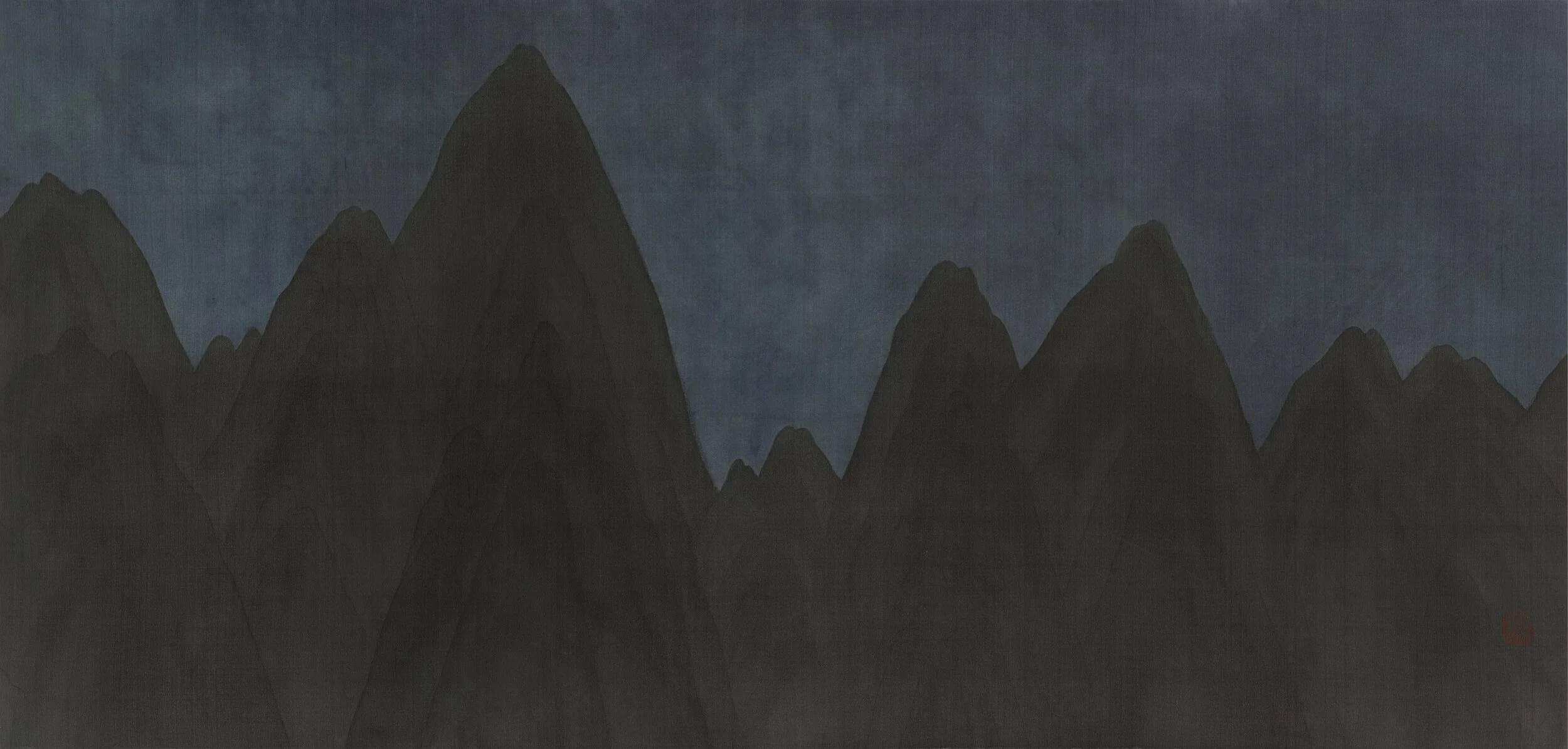  心境之十二  水墨設色絹本  43.5 x 91 cm   2019  作品 查詢  