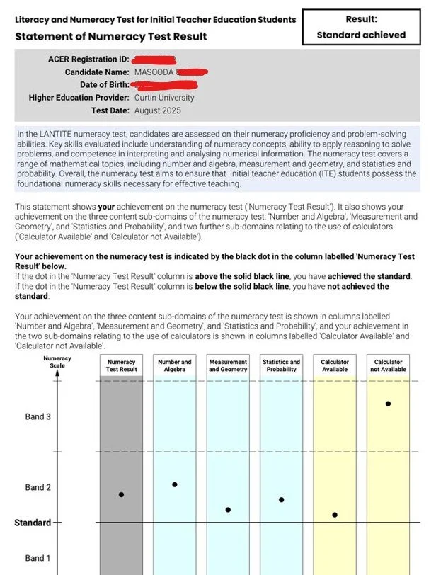 Masooda’s LANTITE Numeracy Success Story