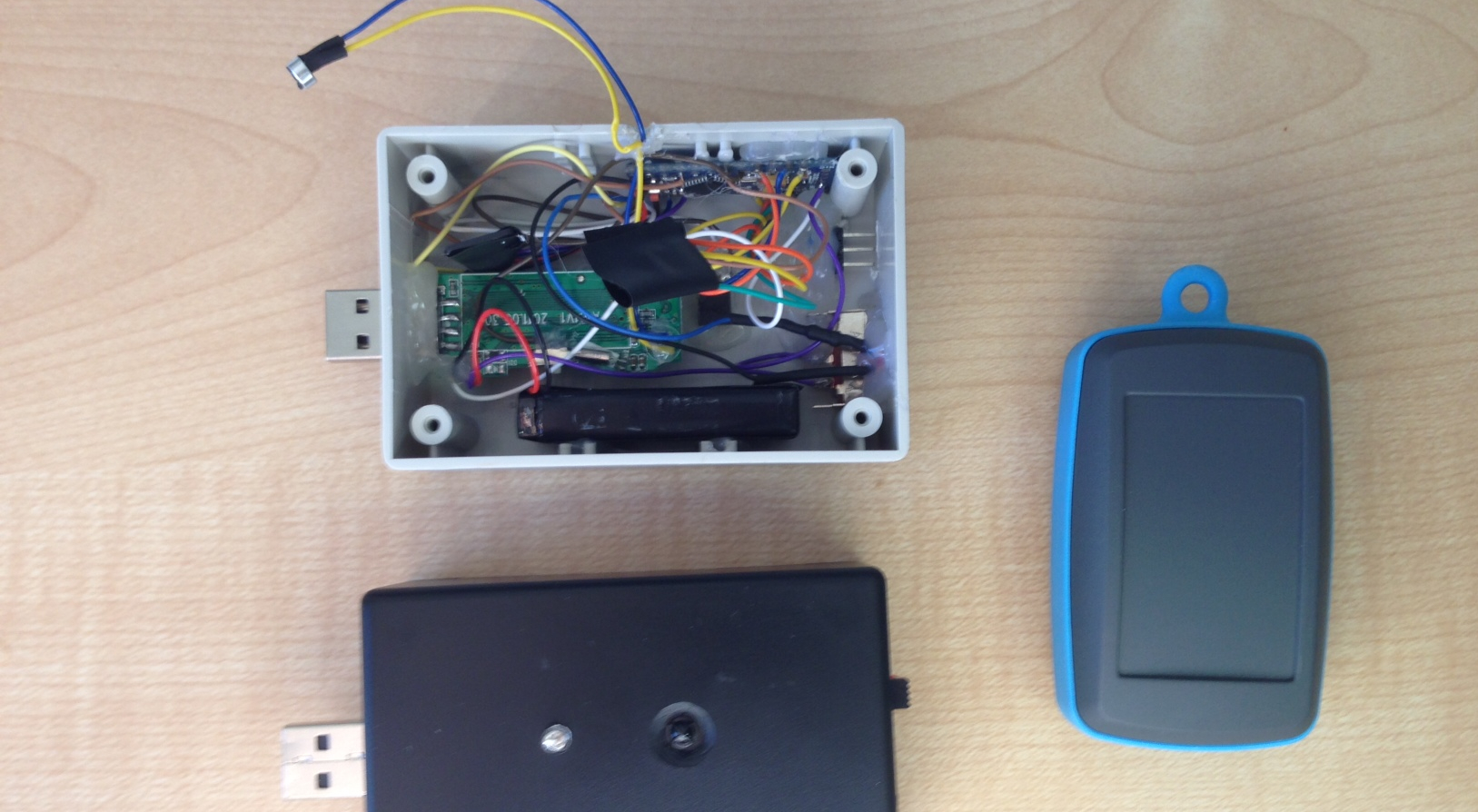 Our first rough prototype, with the largest case we could possibly find.