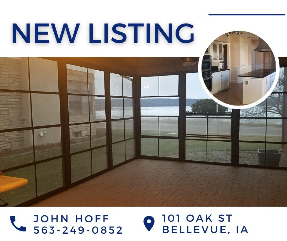 ✨NEW LISTING✨
📍101 Oak St Bellevue, IA

🛏3 bedrooms
🛁2 full baths + 2 half baths
🏠3,132 SQFT waterfront property
🌅Stunning river views

📲Contact John Hoff REALTOR&reg; (563)249-0852
👇CLICK HERE👇to see more photos!
https://shorturl.at/fiPX8