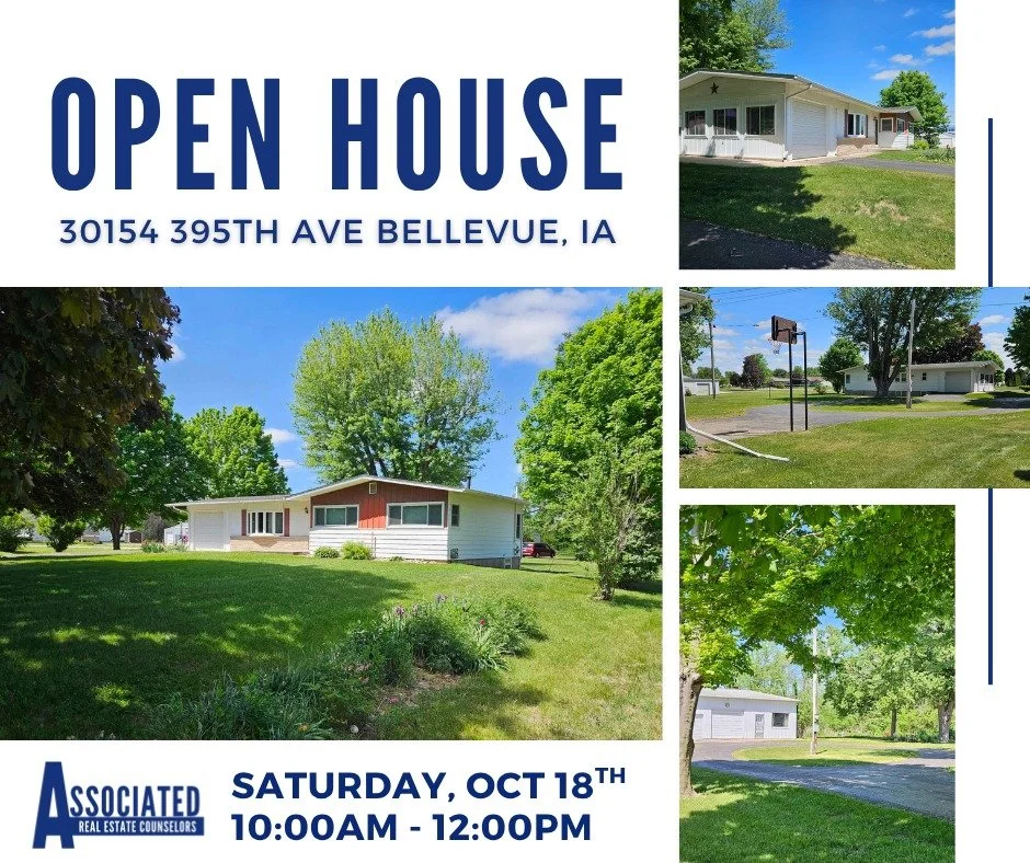 🎈OPEN HOUSE🎈
TOMORROW, October 18th
10am - 12pm

📍30154 395th Ave, Bellevue, IA

🛏3 bedrooms
🛁2 baths
🌳.76 acres
🏠Adorable ranch-style home
🚘Attached and detached garage

📲Contact Norman Nielsen REALTOR&reg; (563)689-3333
👇CLICK HERE👇to se