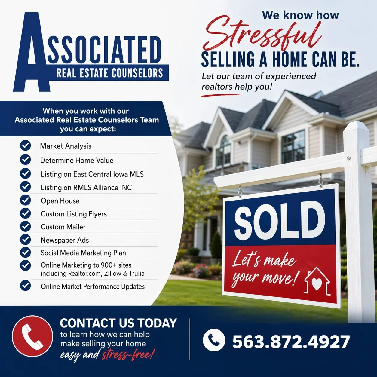 🏠 Selling your home doesn&rsquo;t have to feel overwhelming!

At Associated Real Estate Counselors, we make the process simple, smooth, and stress-free from start to sold. ✨

When you list with our team, you get:
✔️ Expert Market Analysis
✔️ Accurat