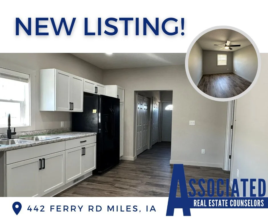 🔥 NEW LISTING 🔥
📍 442 Ferry Rd Miles, IA

🛏 3 Bedrooms
🛁 1 Bathroom
🧺 Main floor laundry
🚗 Detached single-car garage (currently being refinished!)

You&rsquo;ll love the bright, welcoming feel, fresh finishes throughout, and turnkey convenien