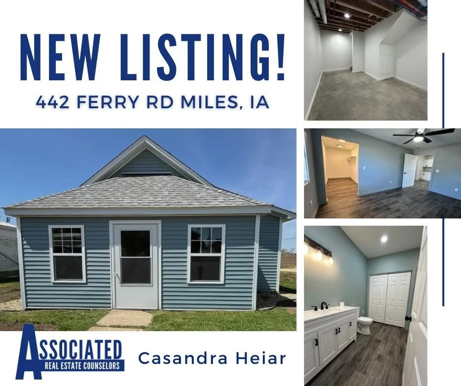 🔥 NEW LISTING 🔥
📍 442 Ferry Rd Miles, IA

🛏 3 Bedrooms
🛁 1 Bathroom
🧺 Main floor laundry
🚗 Detached single-car garage (currently being refinished!)

You&rsquo;ll love the bright, welcoming feel, fresh finishes throughout, and turnkey convenien