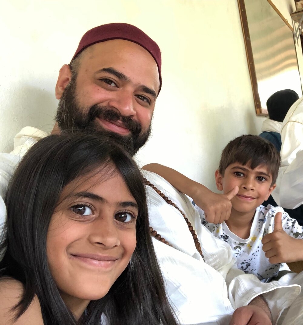 Ali Amla with his daughter Rahimah and son Zayn