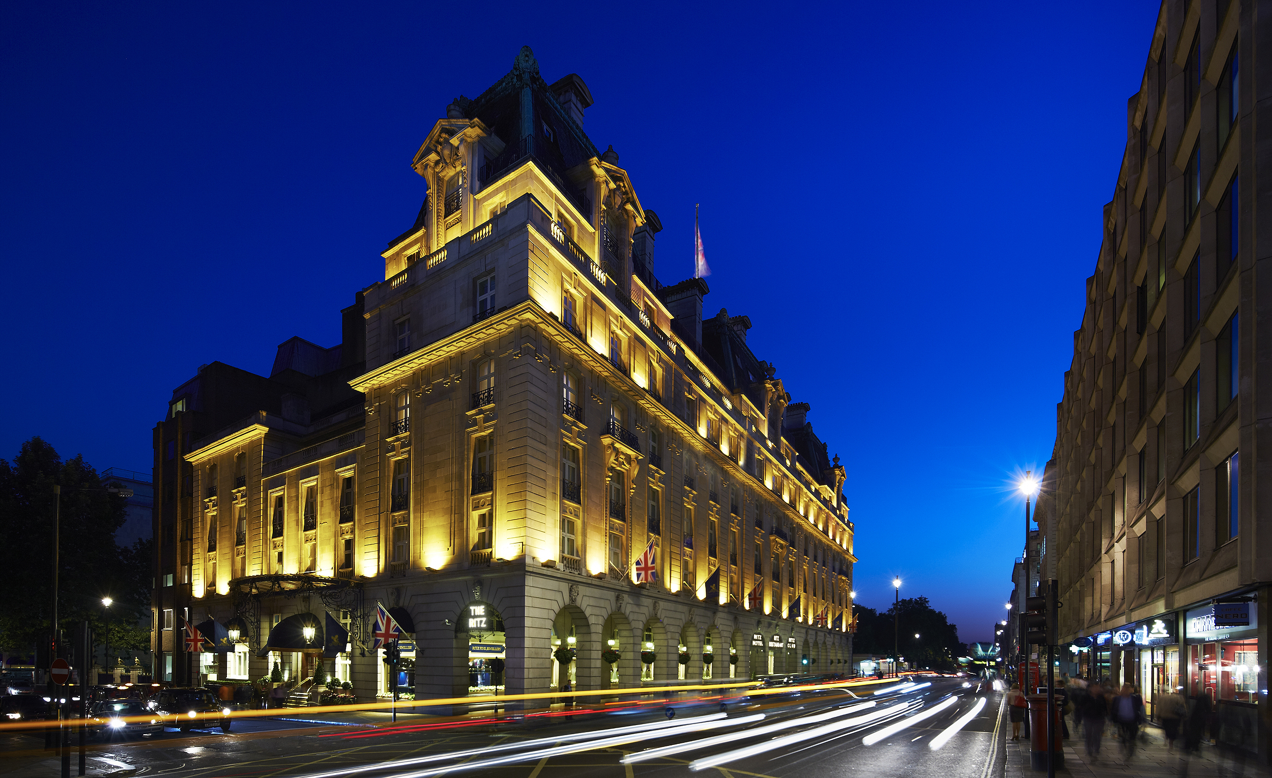 Exterior of The Ritz hotel, London.  Luxury hotel photography by Mike Caldwell 