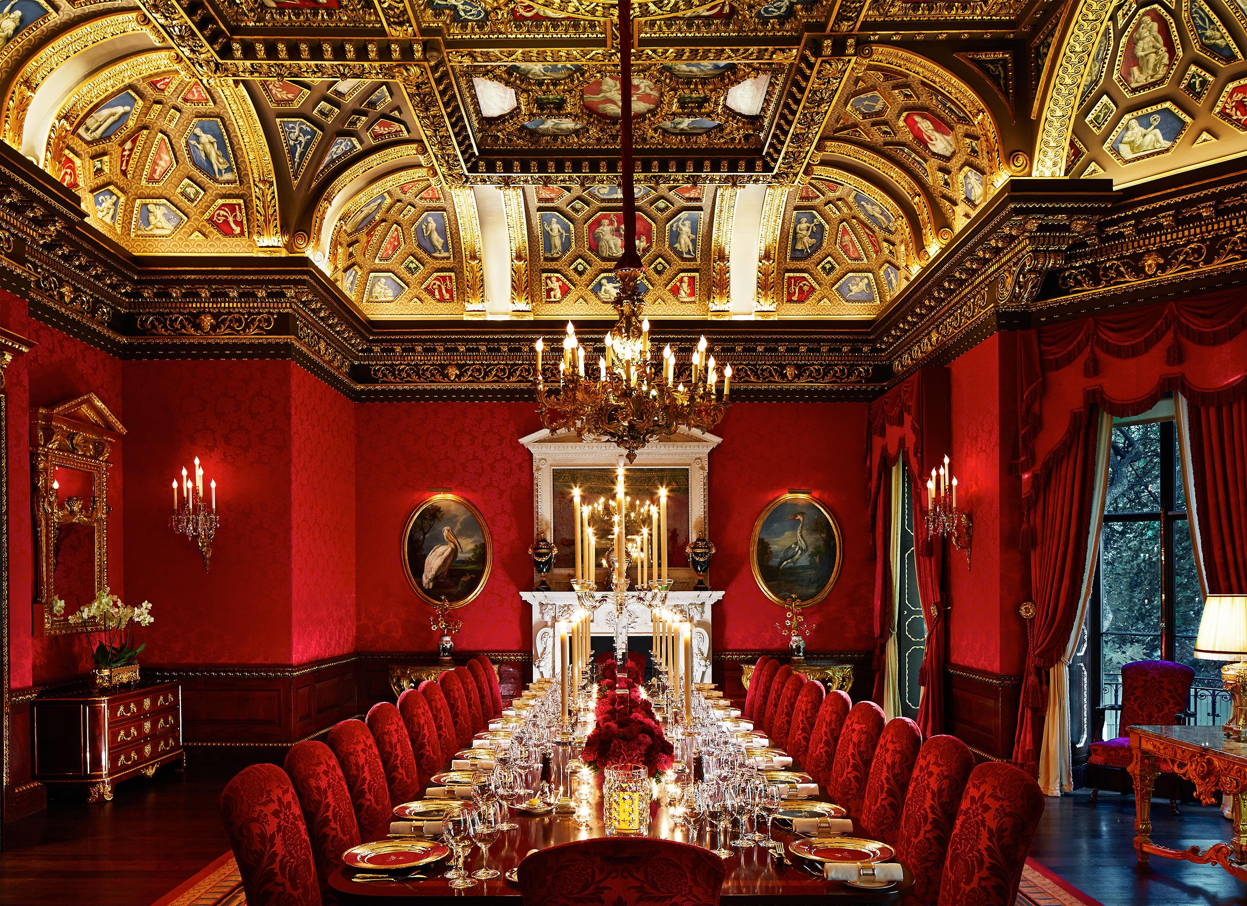 Private dining at The Ritz hotel, London.  Luxury hotel photography by Mike Caldwell 