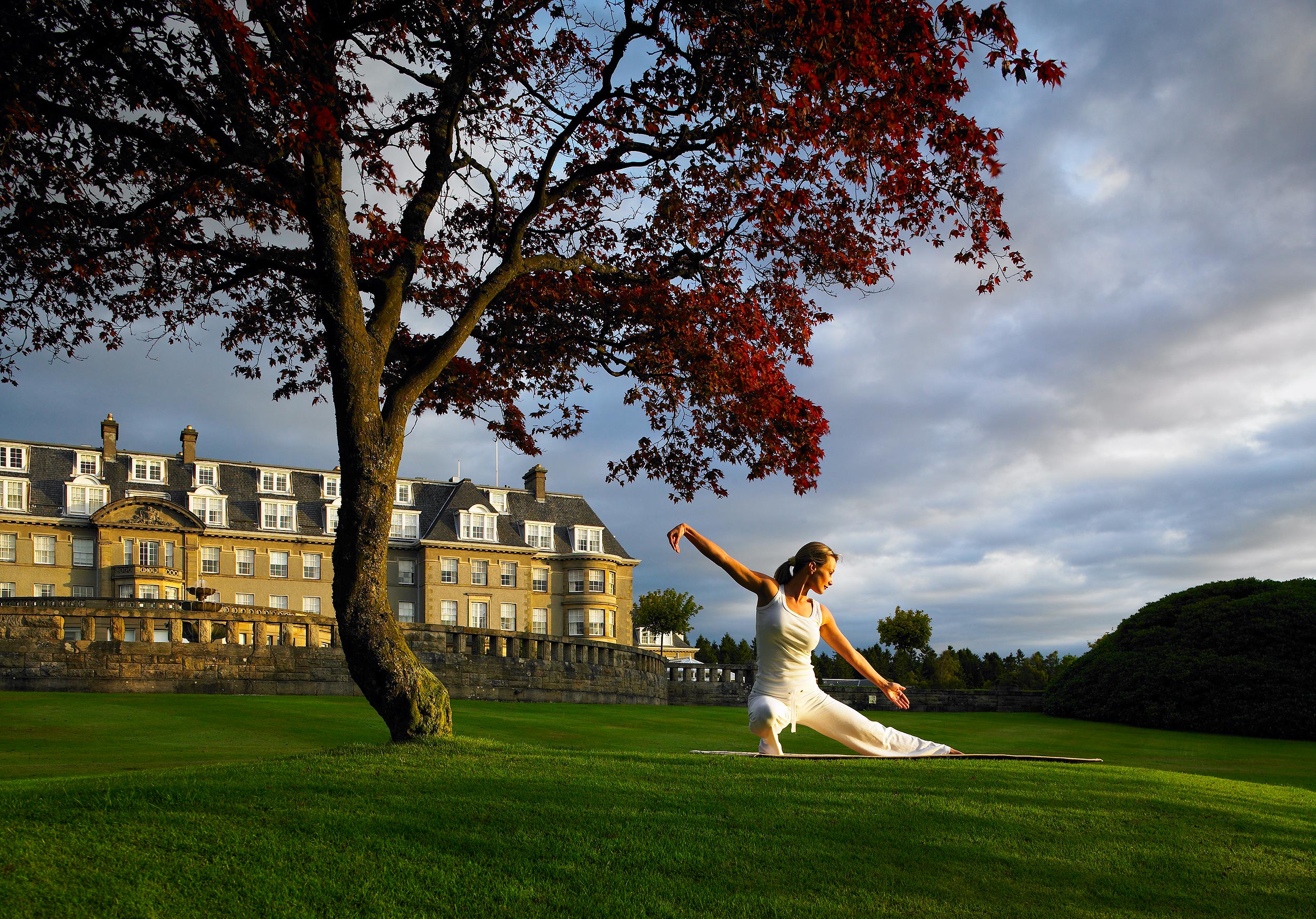 Tai Chi at Gleneagles hotel, Scotland.  Resort photography by Mike Caldwell