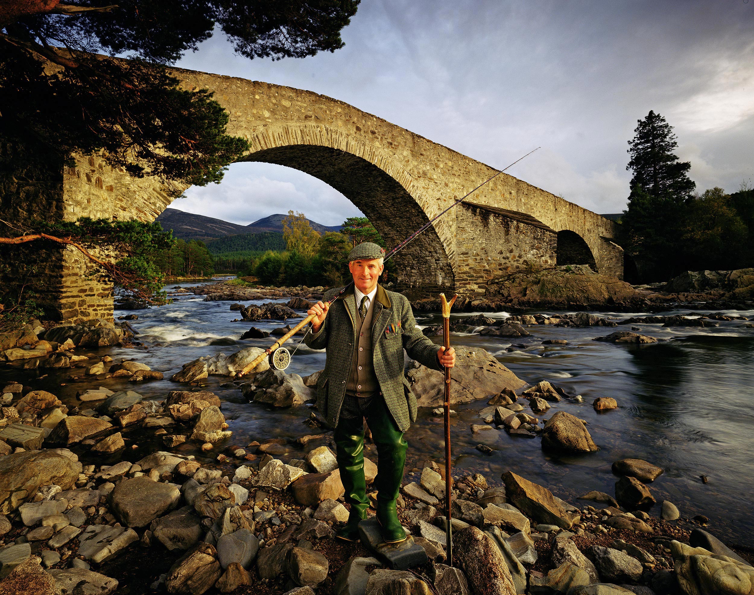 Ghillie by the Brig O'Dee, Scotland.  Travel photography by Mike Caldwell