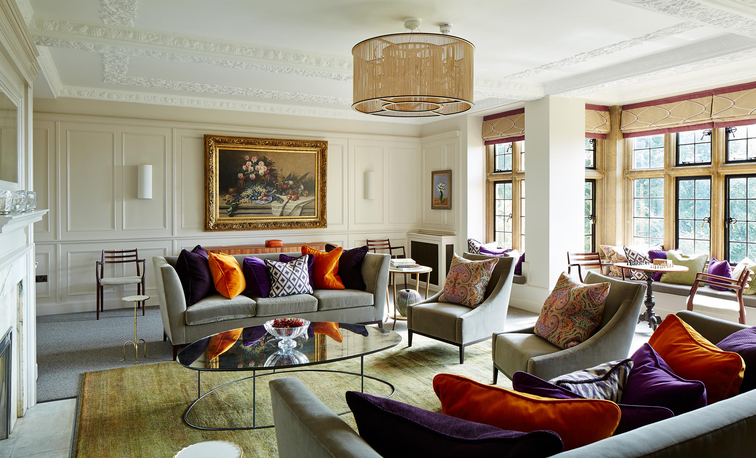 Contemporary design at Foxhill Manor, Cotswolds, UK.  Hotel photography by Mike Caldwell   