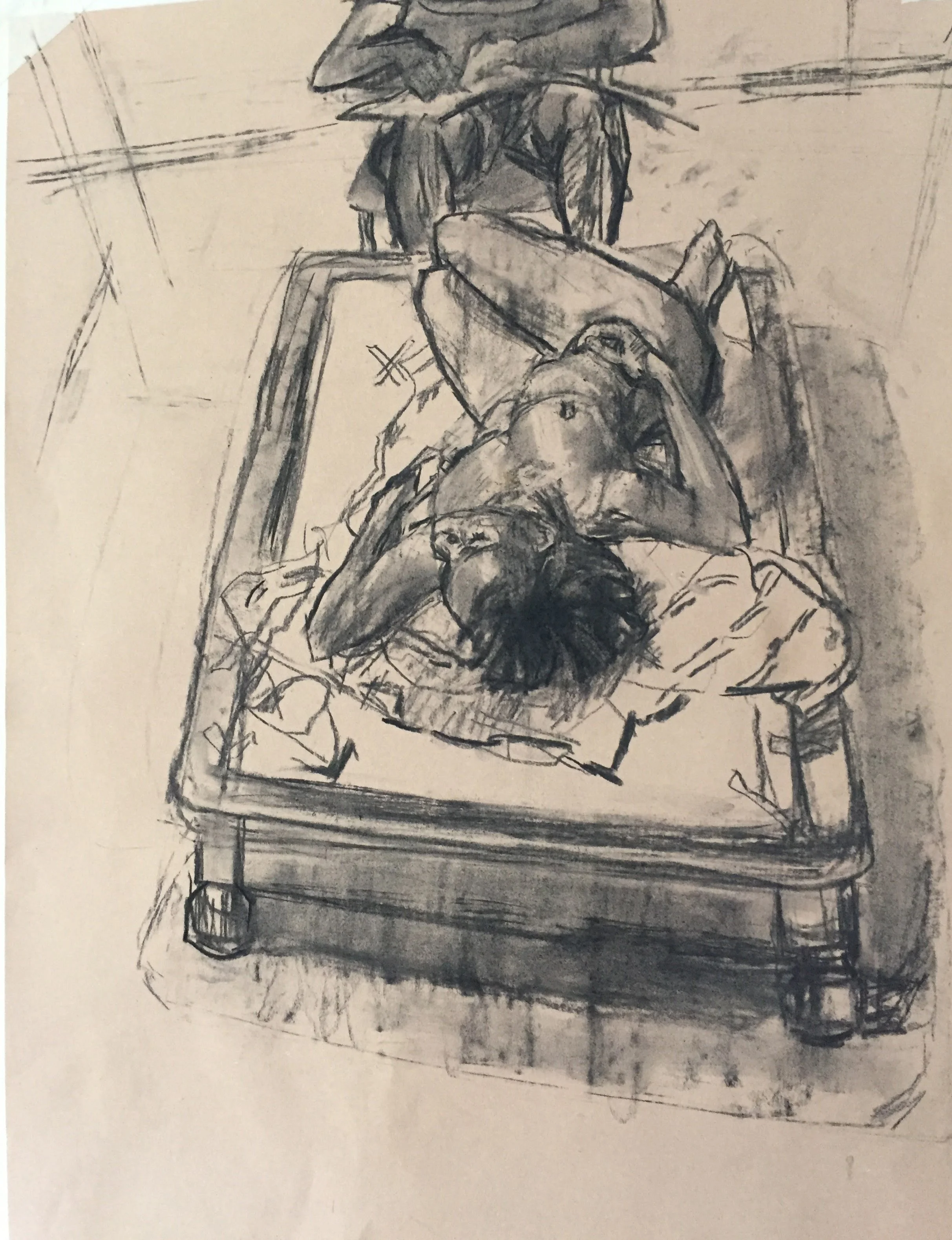 The Male Gaze Charcoal on paper by Sally Hyman