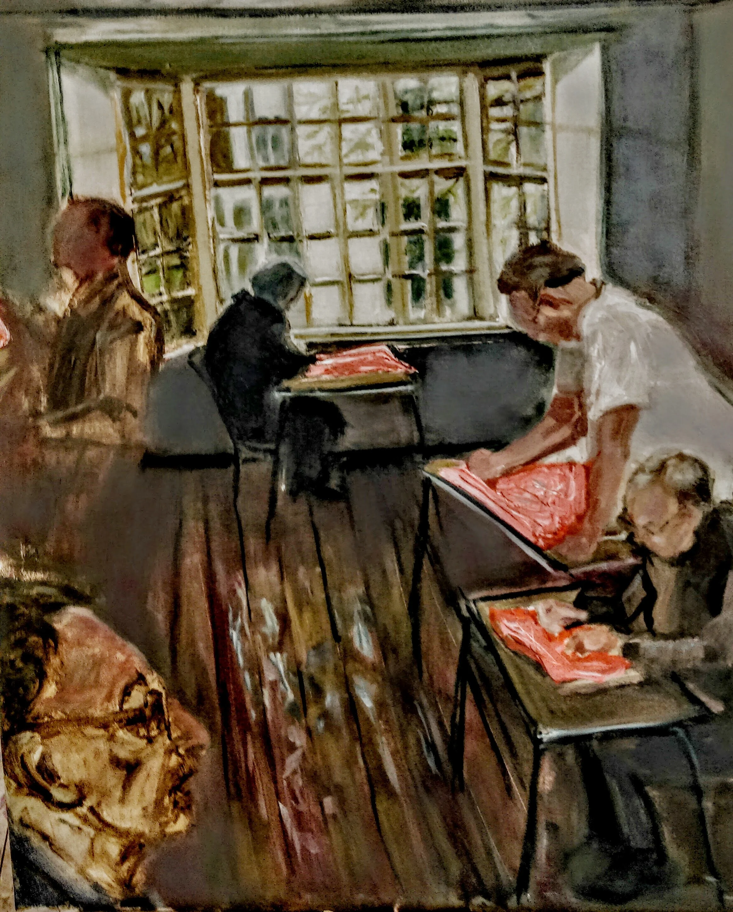Immersed in the Studio Oil on canvas by Sally Hyman